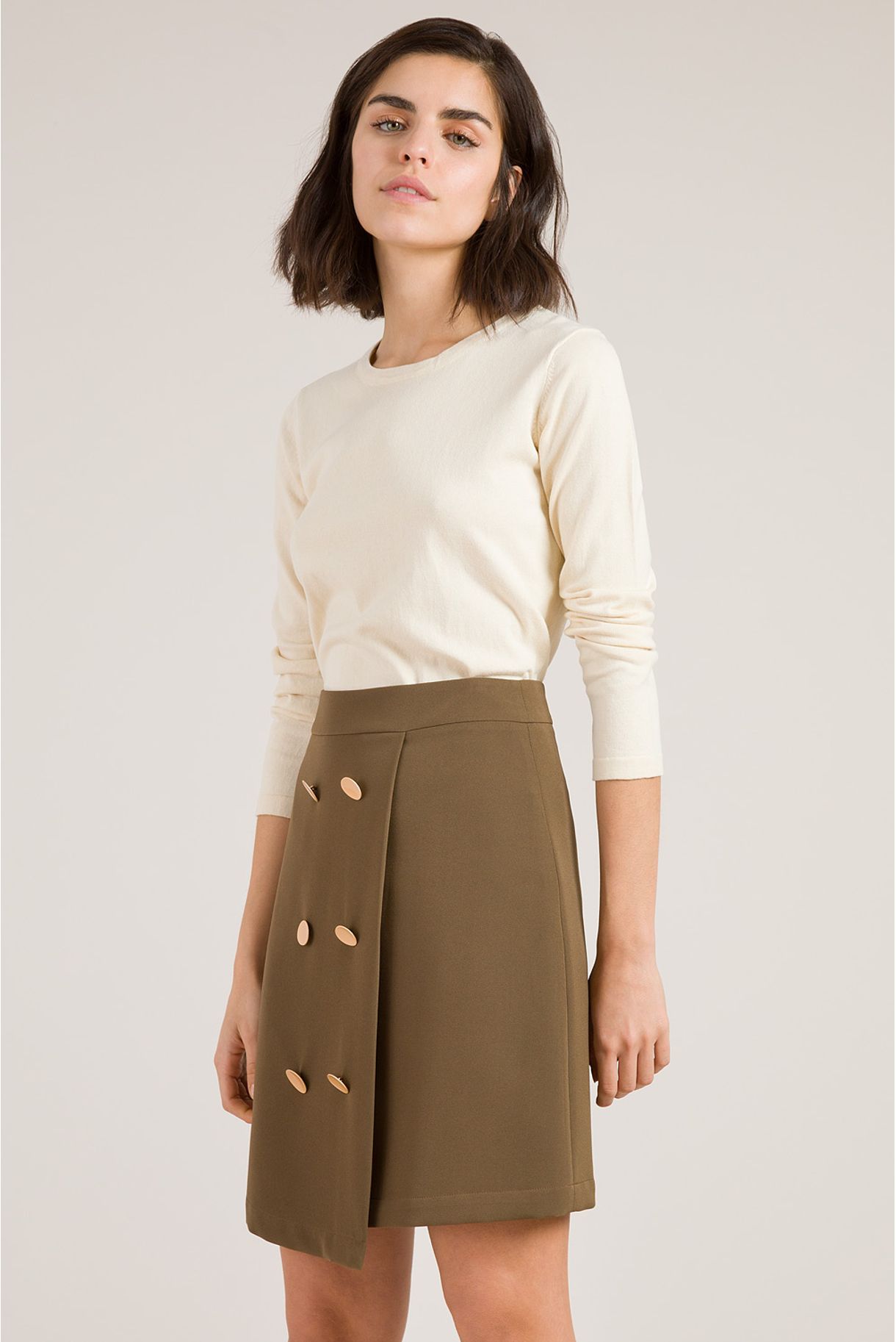 Short Skirt With Gold Buttons
