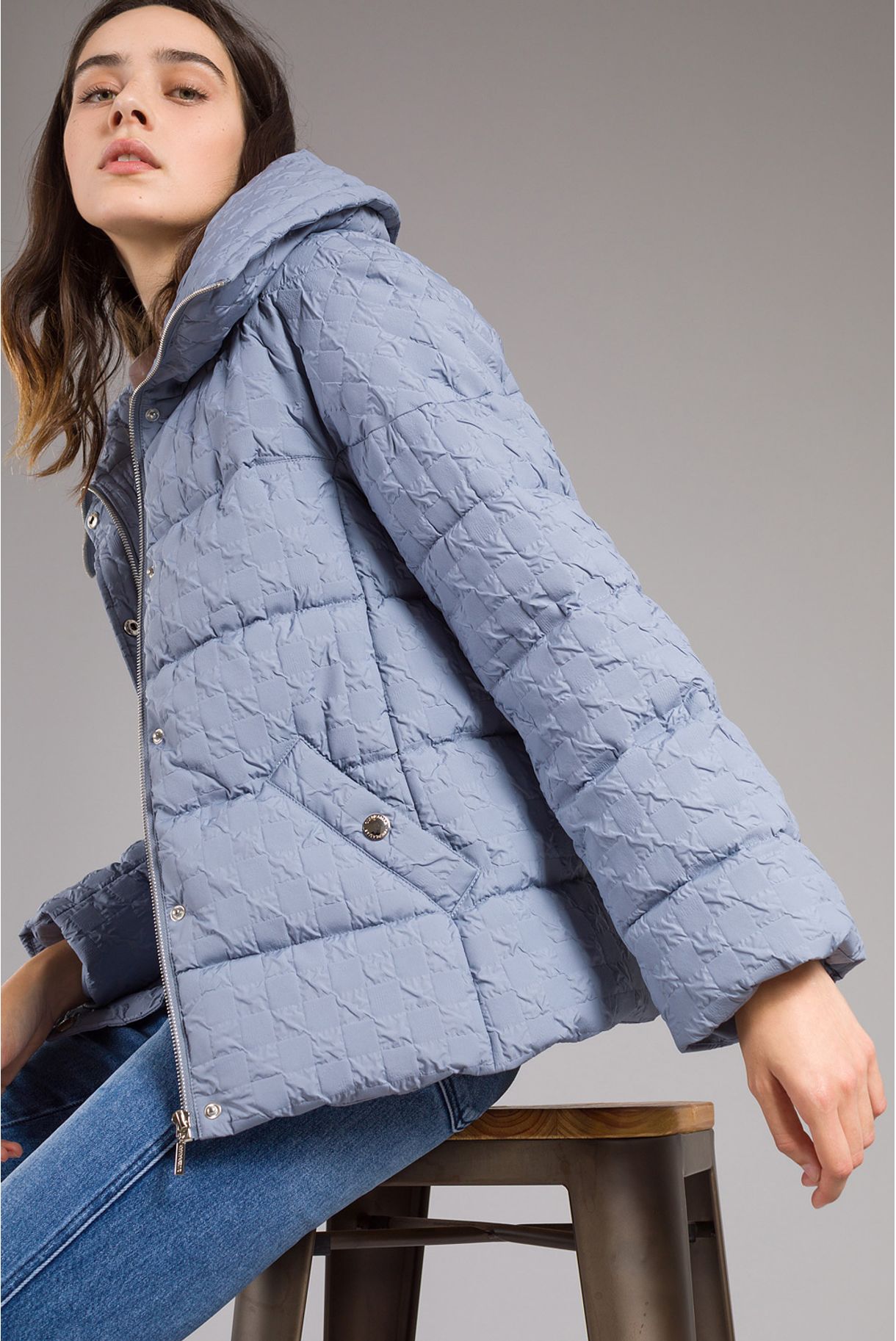 Short Textured Quilted Coat