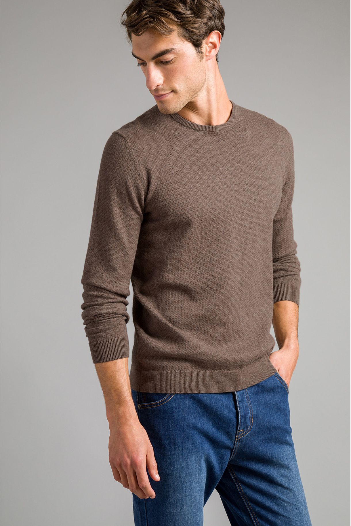MEN'S SWEATER WITH STRUCTURE 95/5