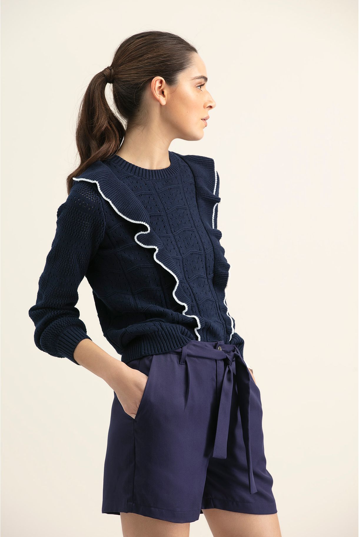 SWEATER WITH FRILL