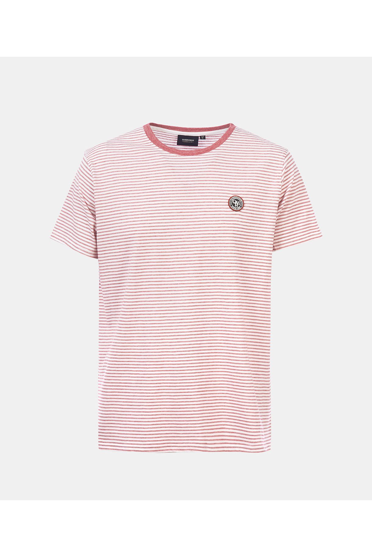 MAN STRIPES T SHIRT WITH BADGE