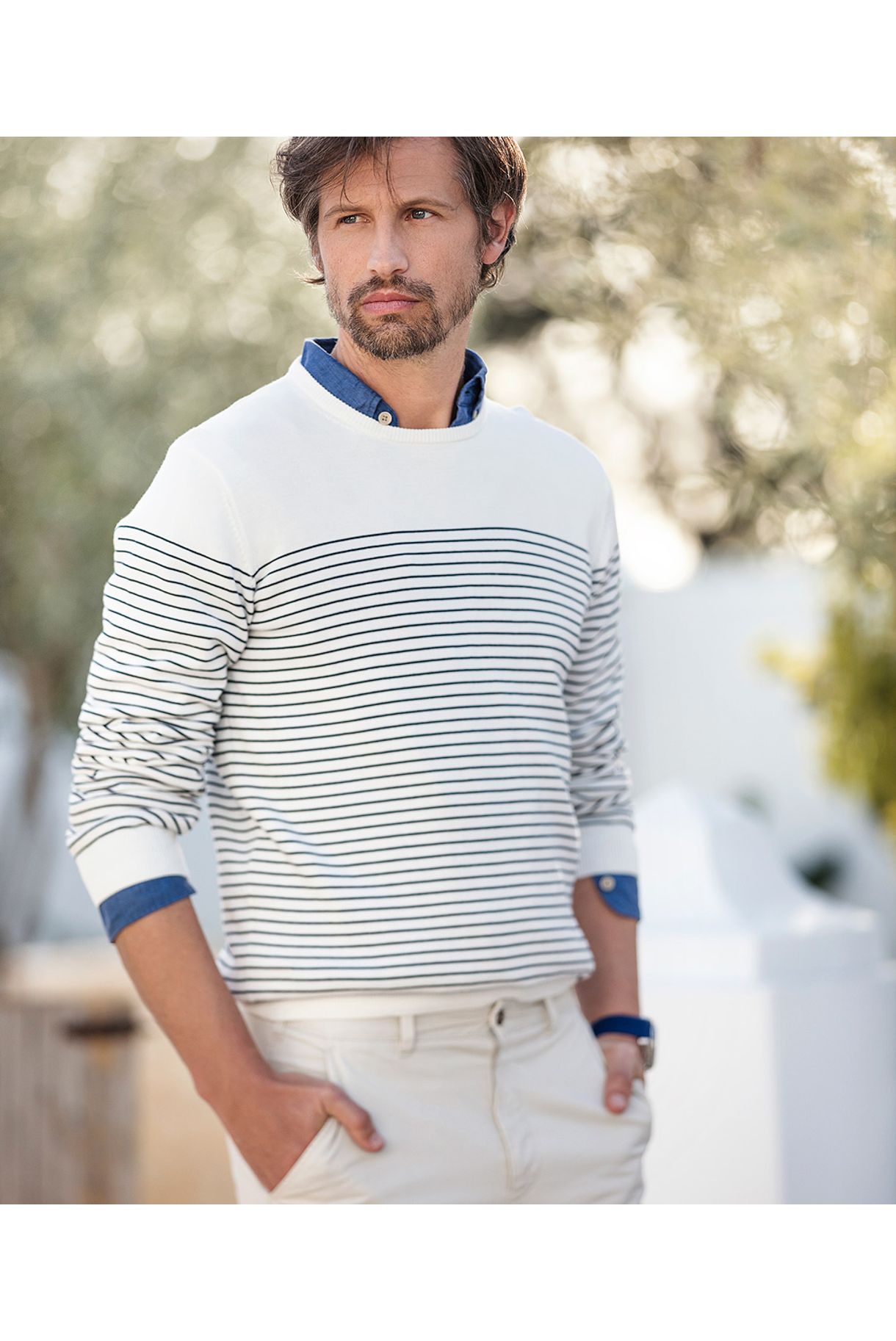 Men's Sweater With Stripes