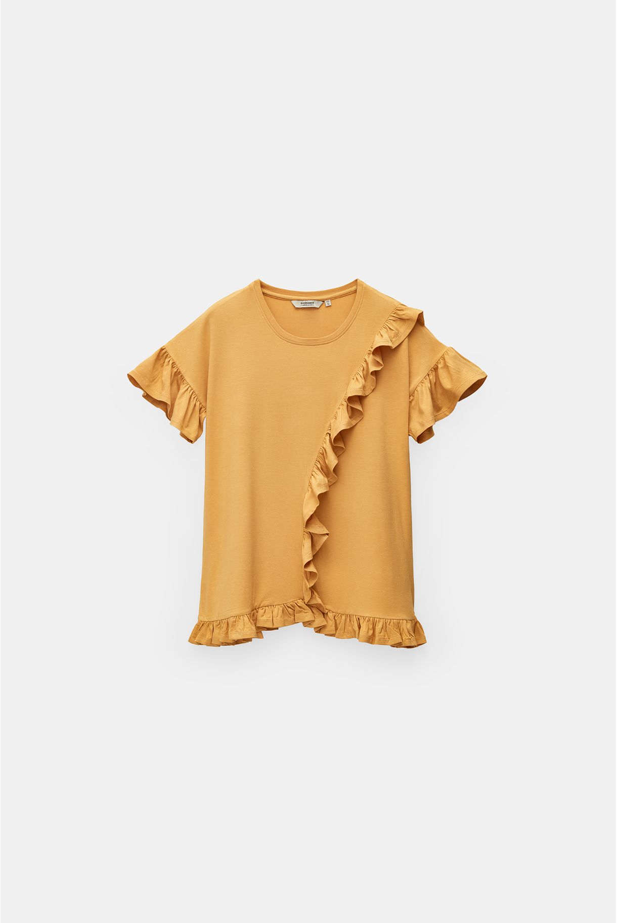 T-shirt with frill on the sleeve