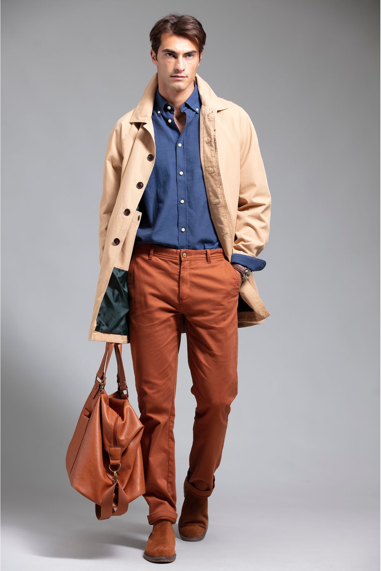 GABARDINE WITH CONTRAST LINING