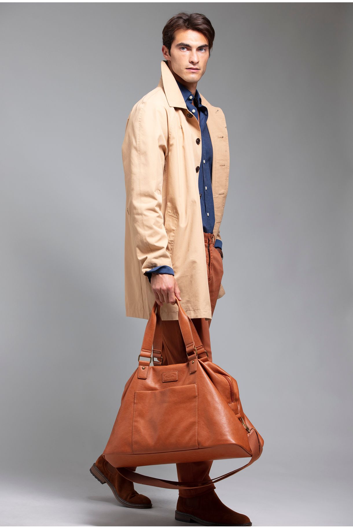 GABARDINE WITH CONTRAST LINING