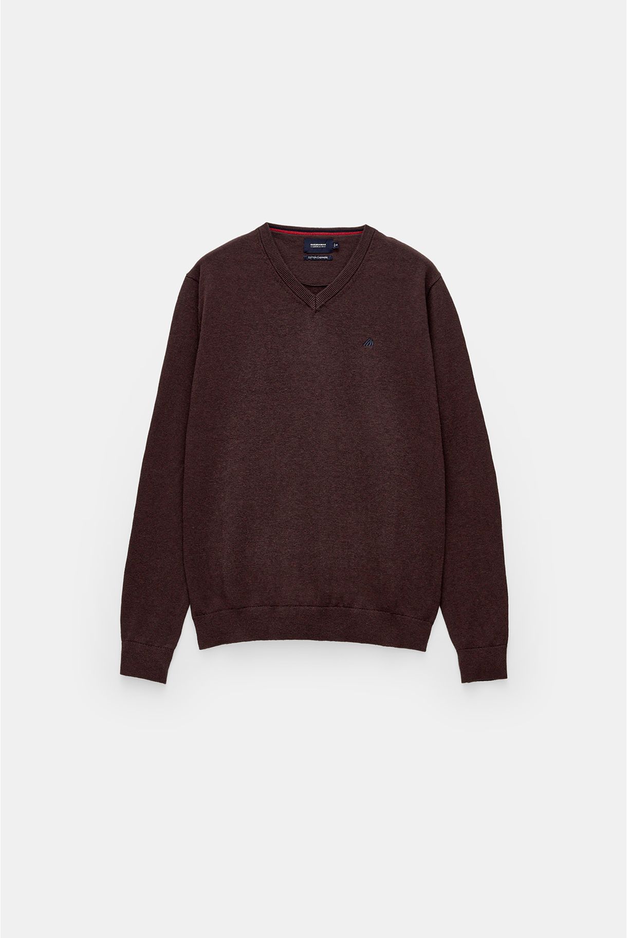 V-neck cotton cashmere sweater
