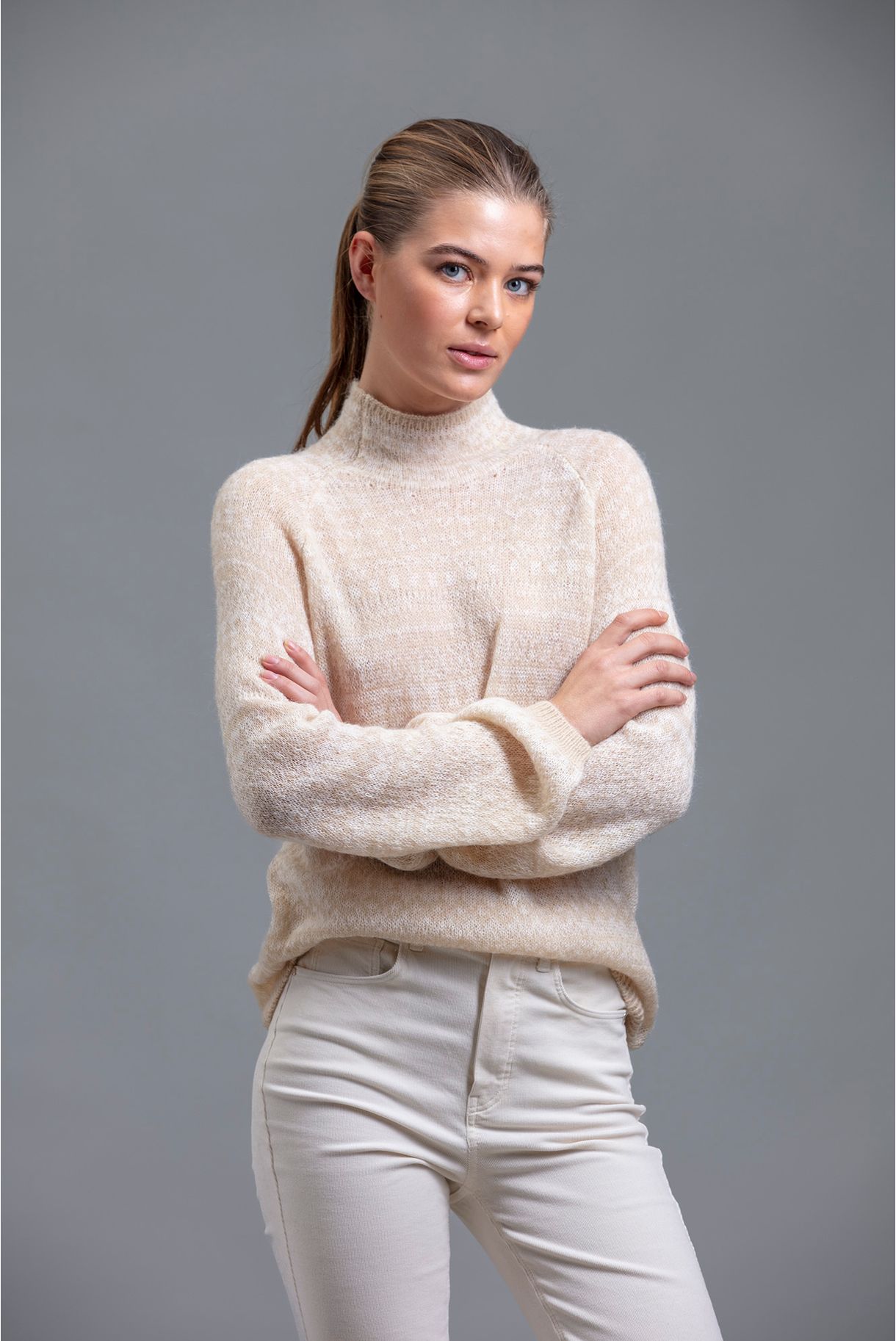 jacquard knit sweater