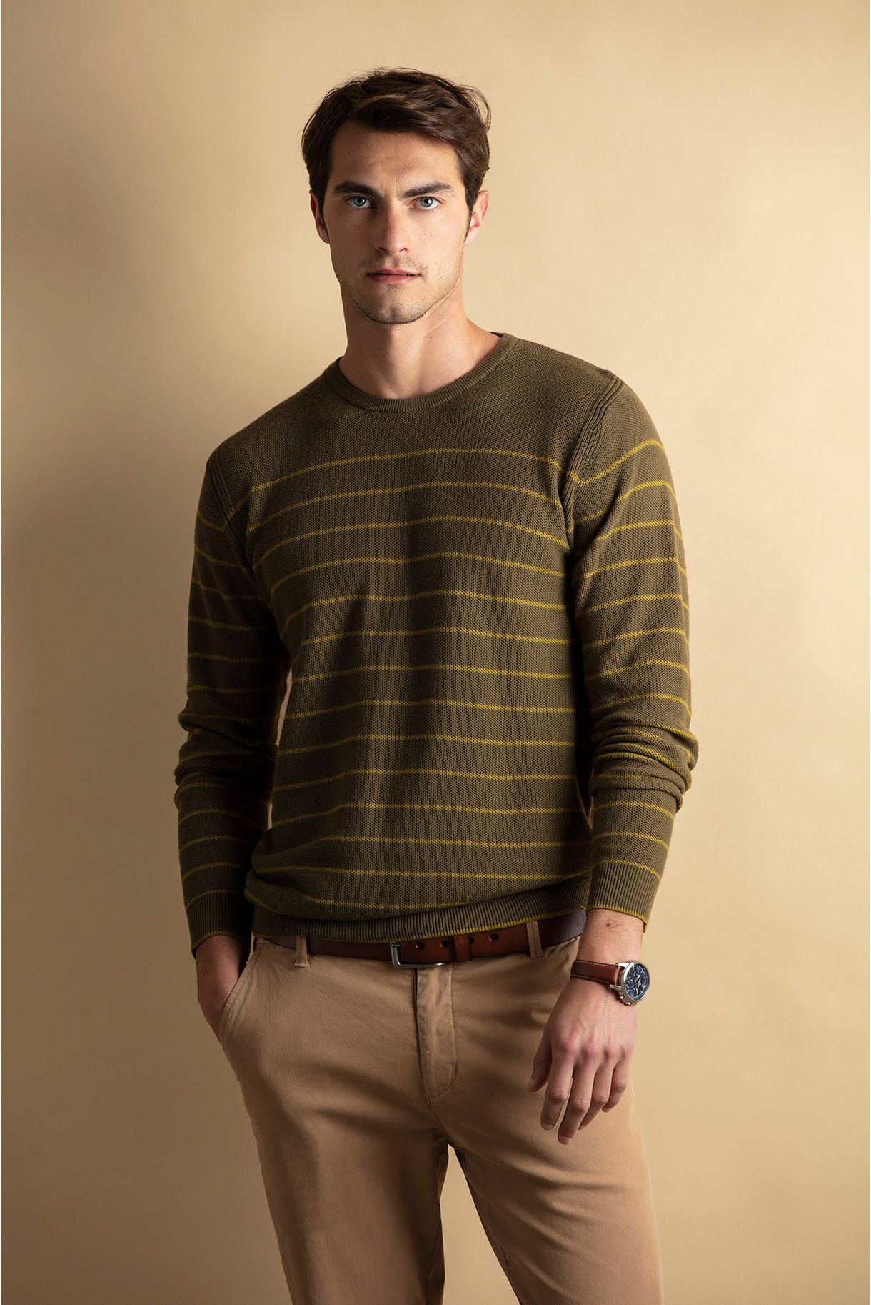 Sweater with striped texture