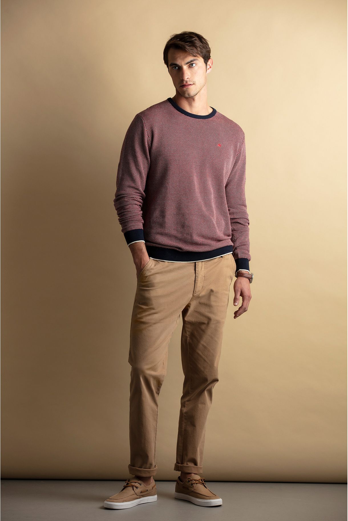 oxford structure knit sweater