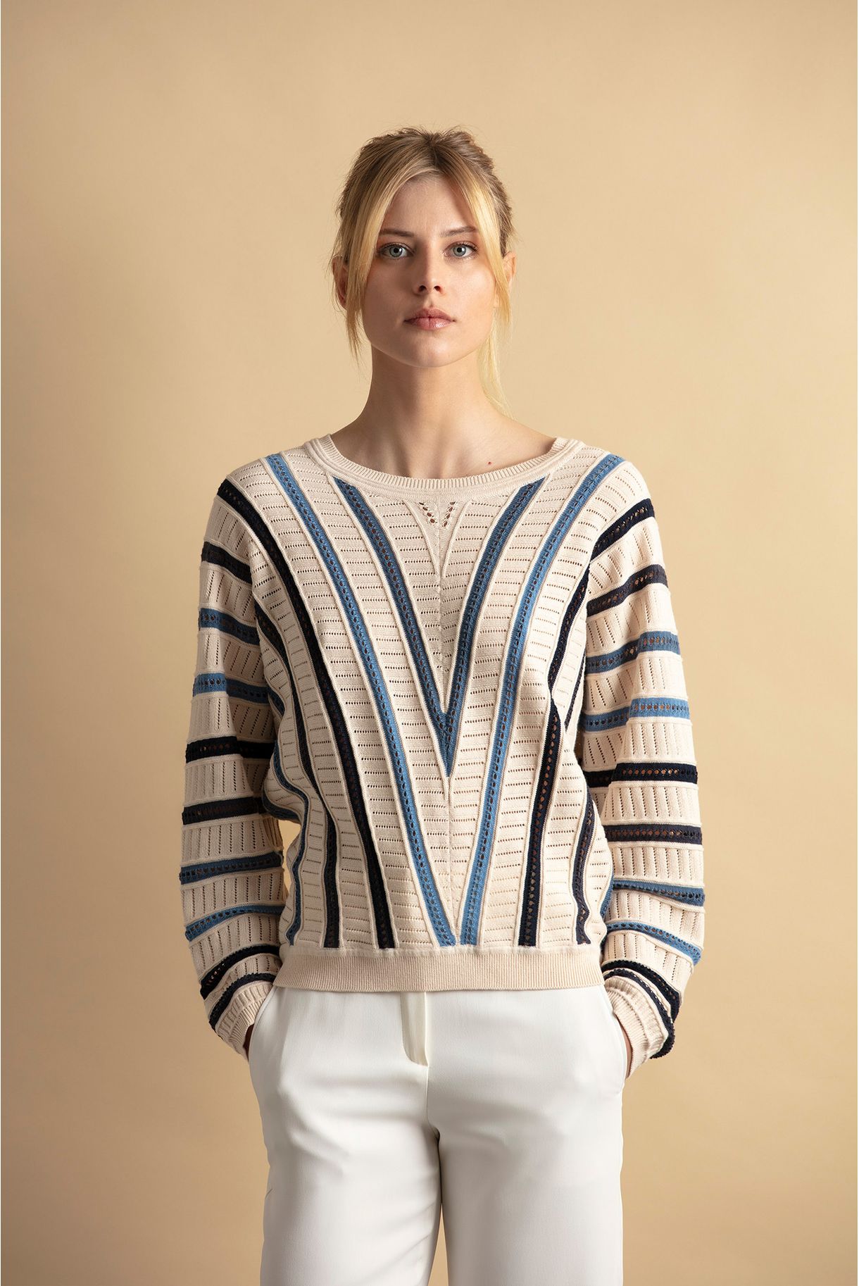 multicolor knit sweater