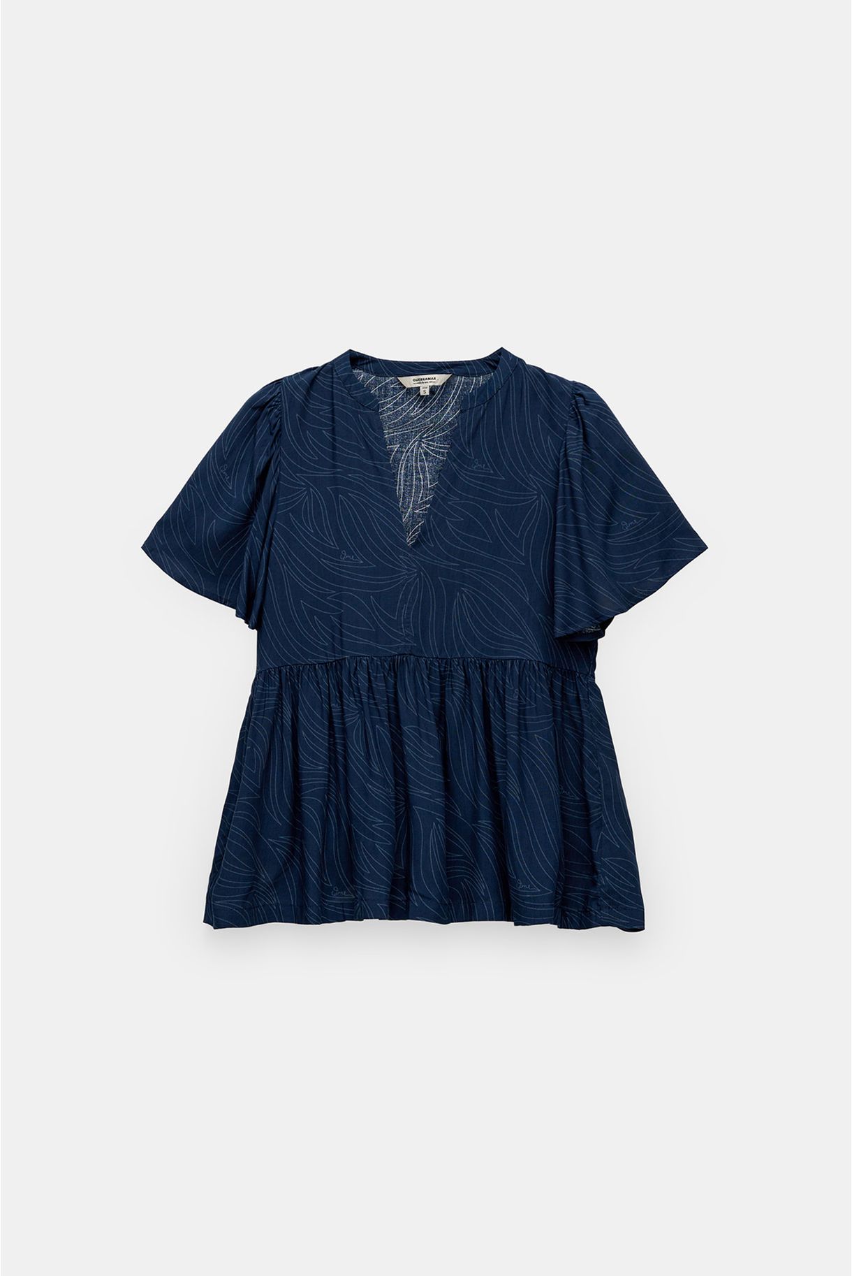 V-neck blouse with frill