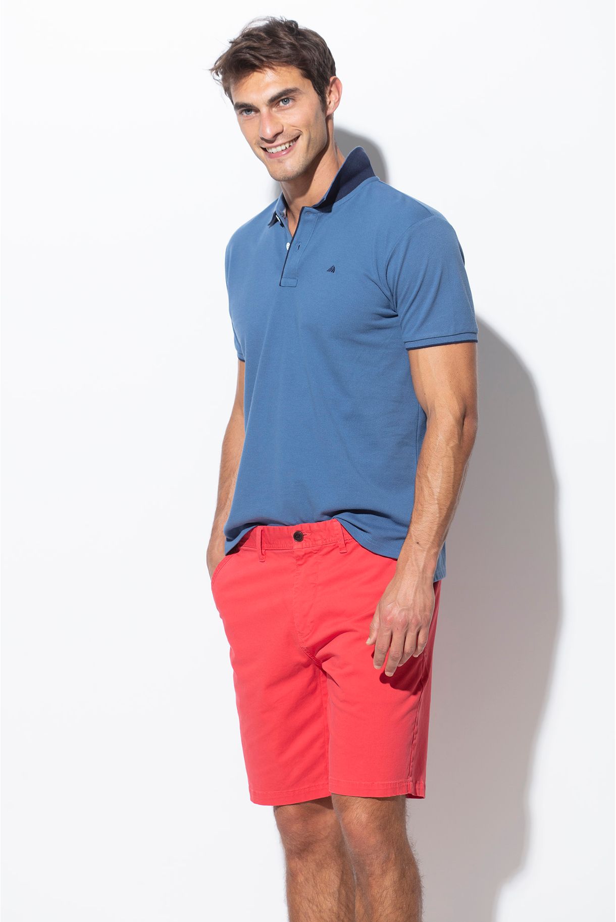PIQUET POLO WITH STRIPE ON THE PLACE