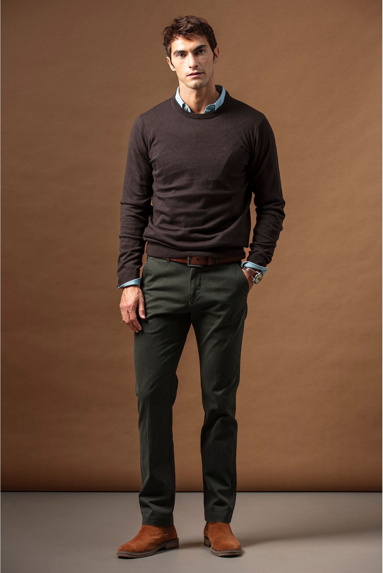 Twill chino pants