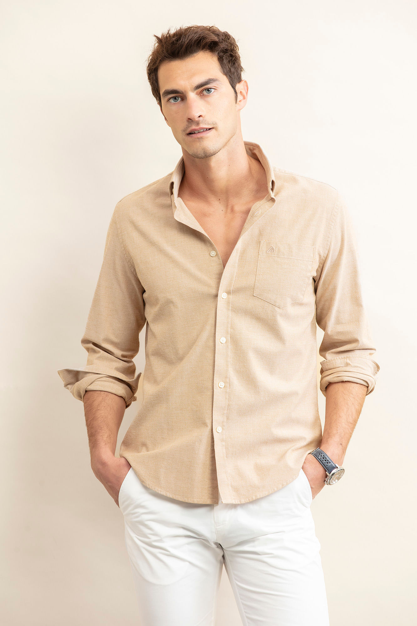 CAMISA OXFORD COM ELASTANO