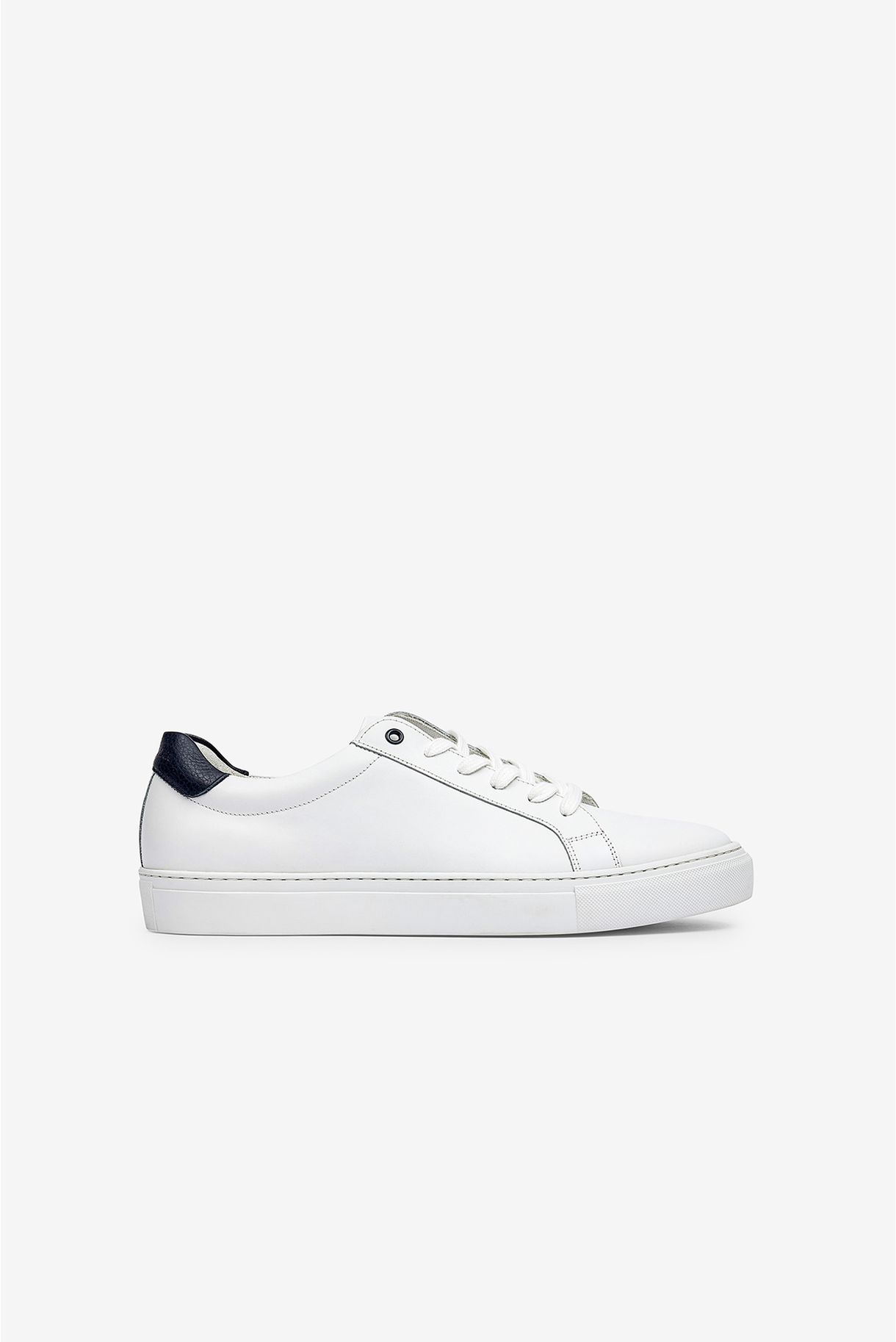 LEATHER SNEAKERS WITH HEEL IN CONTRAST
