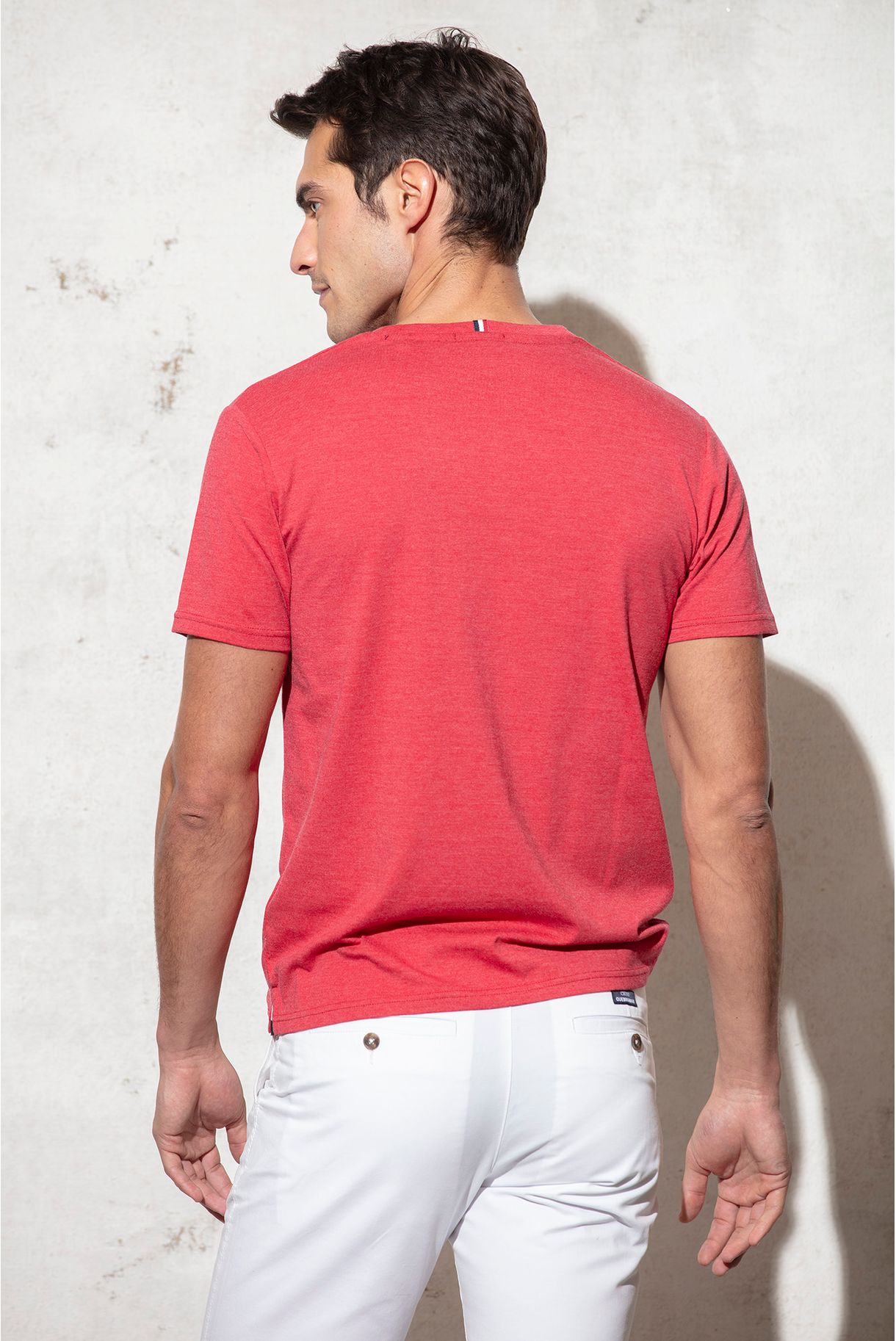 MELANGE T-SHIRT WITH QMR EMBROIDERY