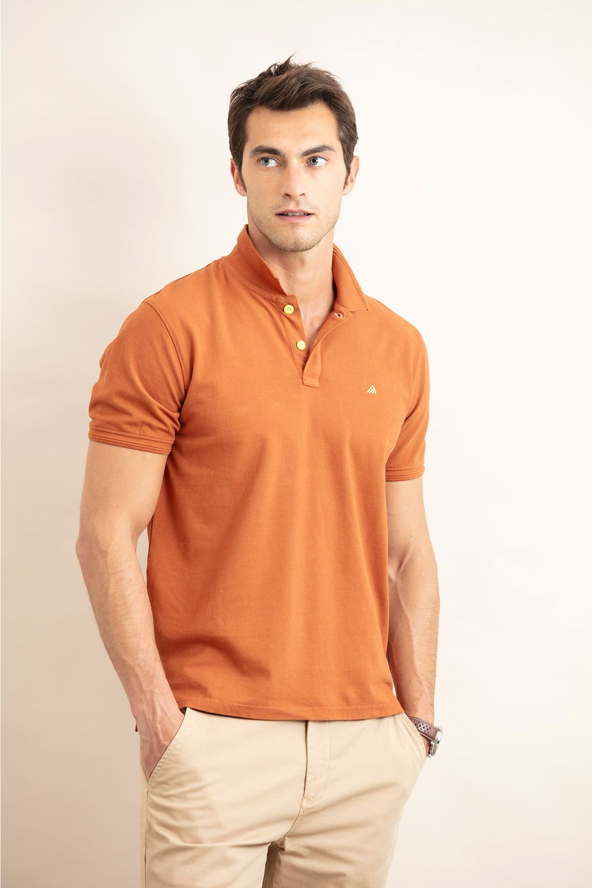 POLO PIQUET ACID WASH COM LOGO