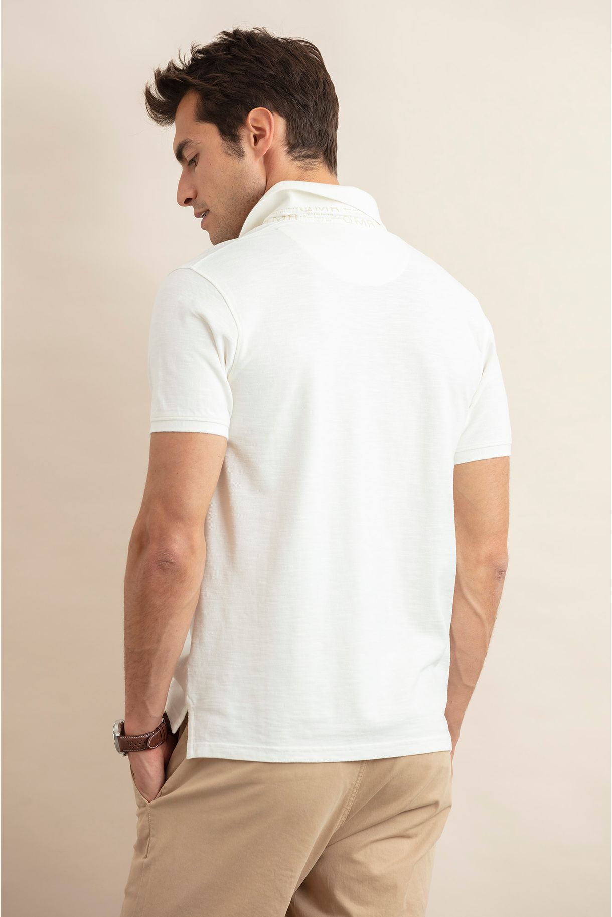 POLO GARMENT DYE EM SLUB COM LOGO