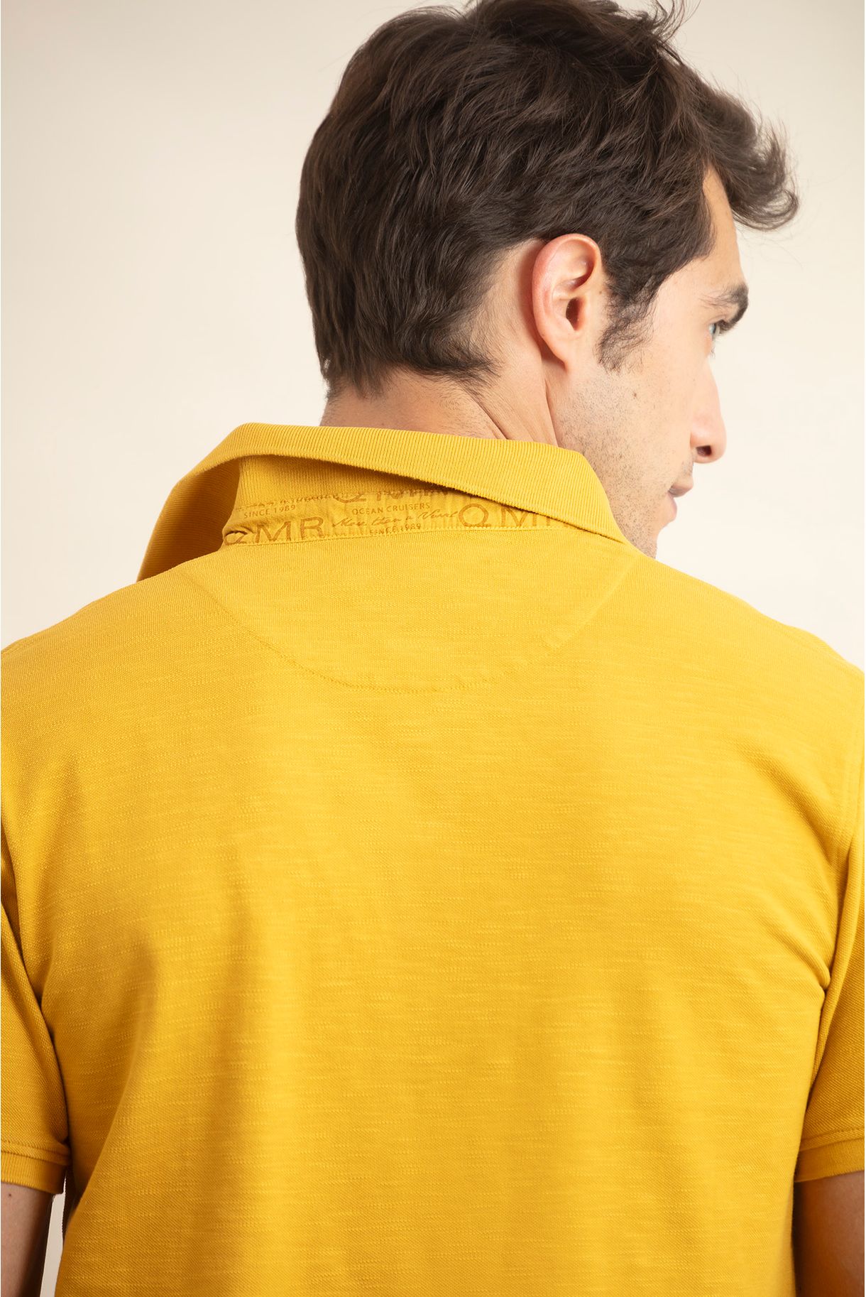 SLUB GARMENT DYE POLO WITH LOGO