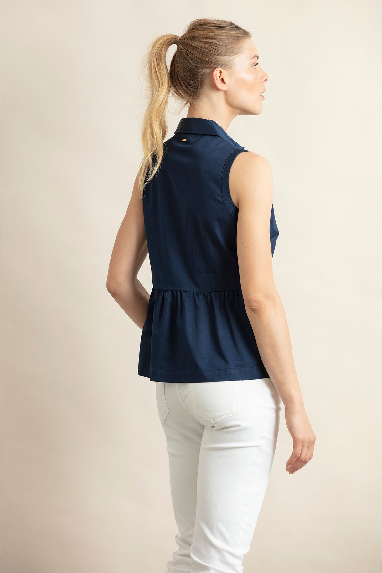 CAMISA MANGA CAVA COM PEPLUM
