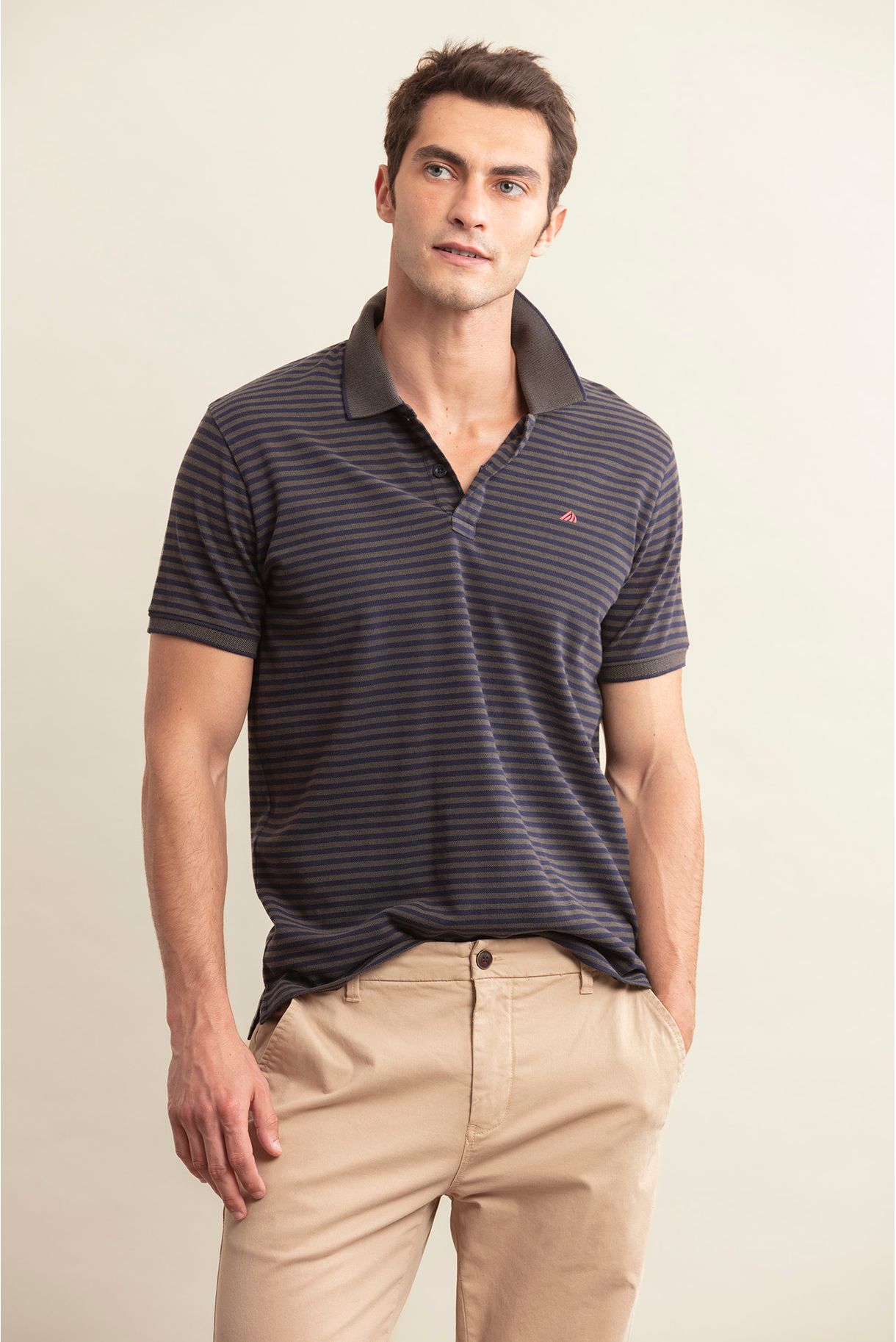 POLO WITH FINE STRIPES