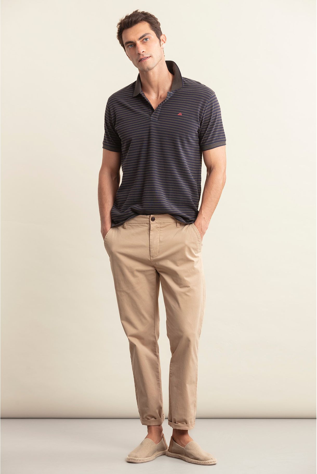 POLO WITH FINE STRIPES