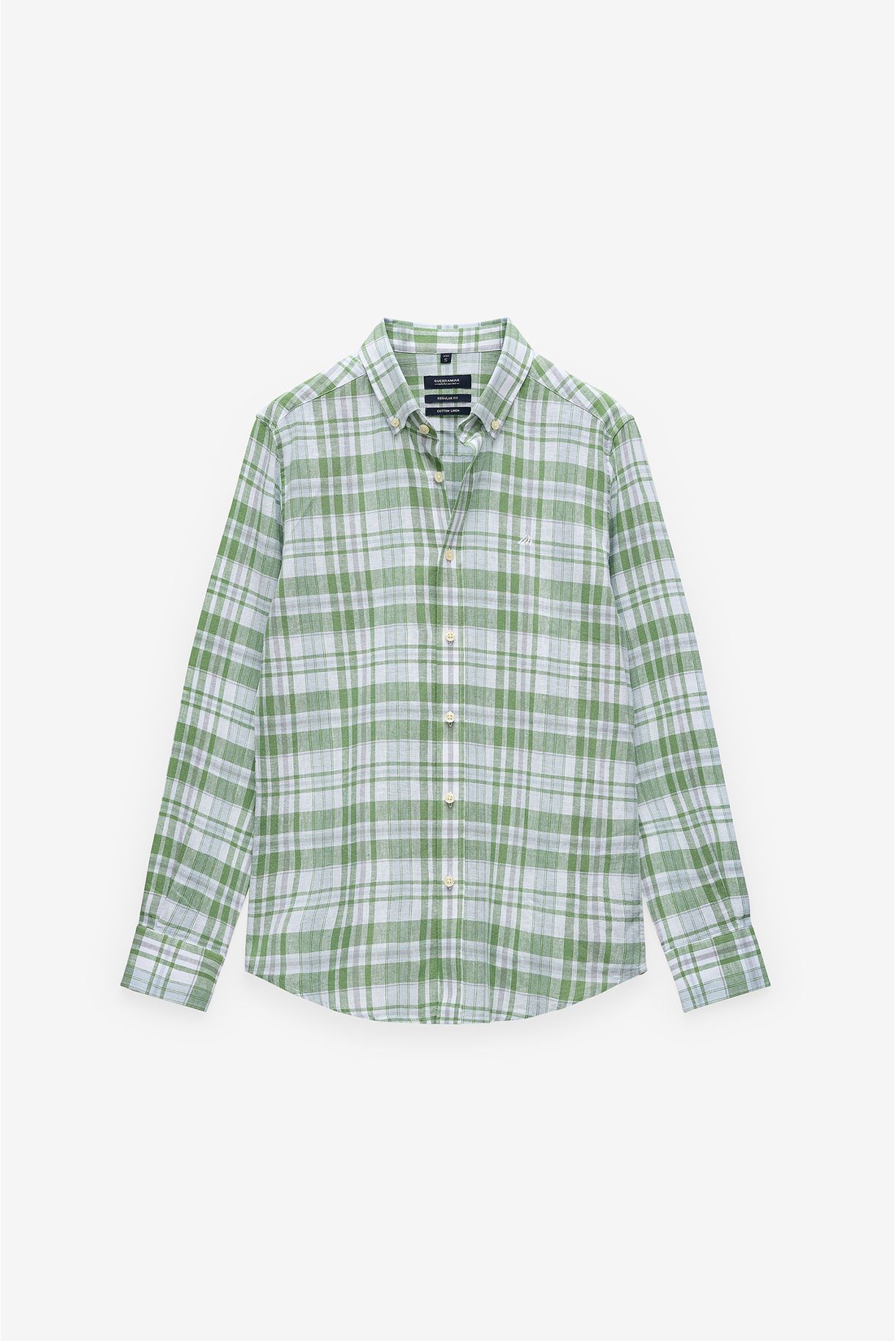 CAMISA DE ALGODÃO E LINHOS AOS QUADRADOS