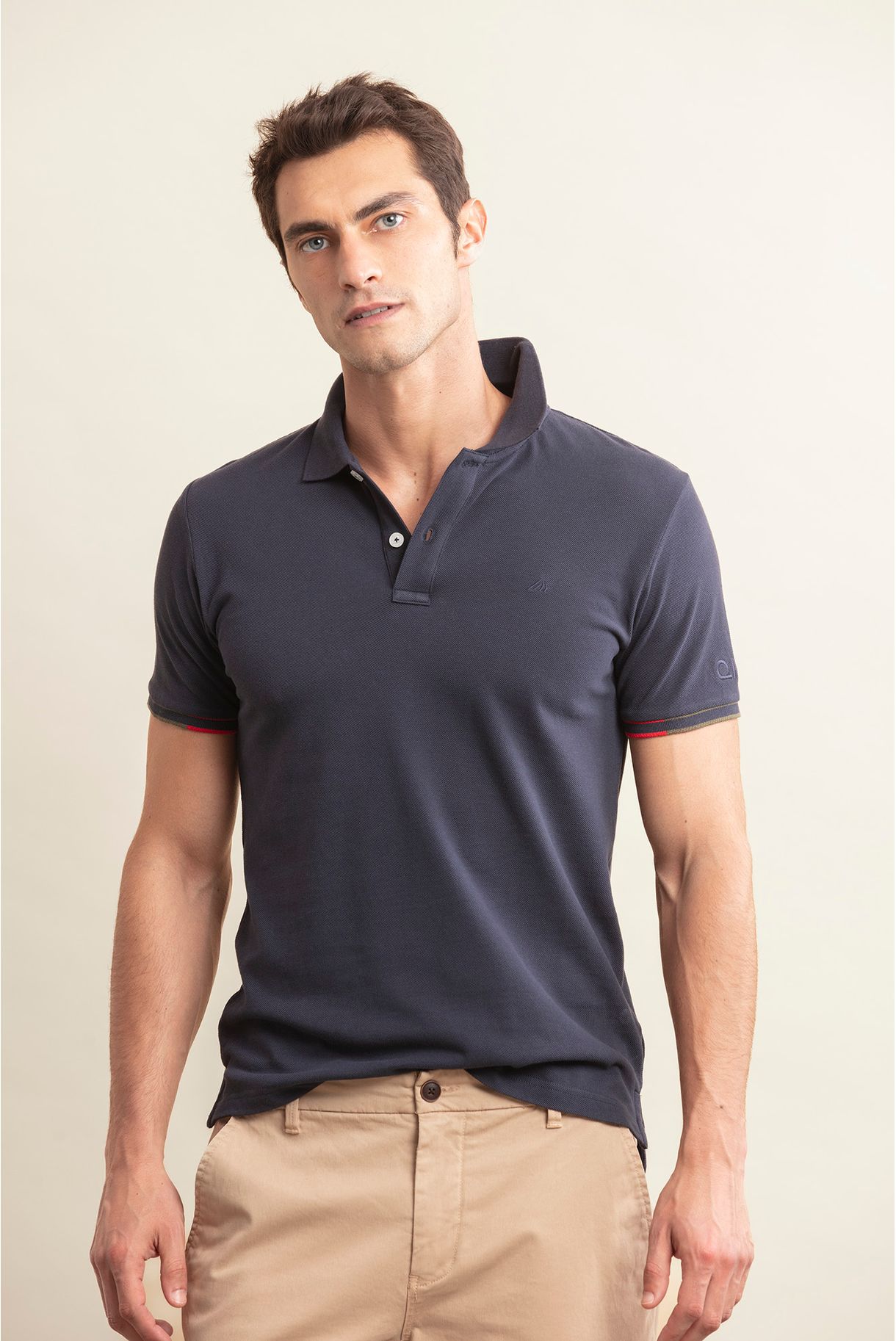POLO  PIQUET COM PIPING 2 CORES