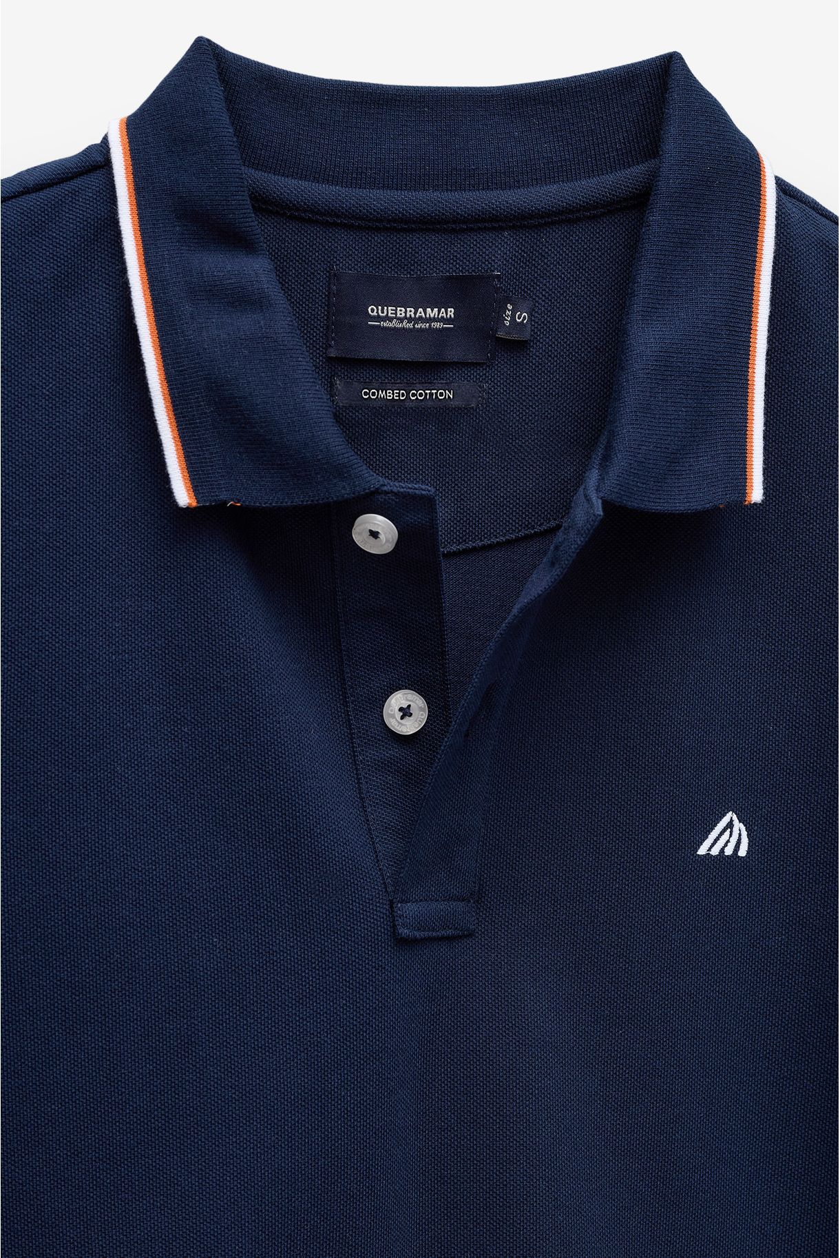 PIQUET POLO SHIRT WITH STRIPE ON THE COLLAR