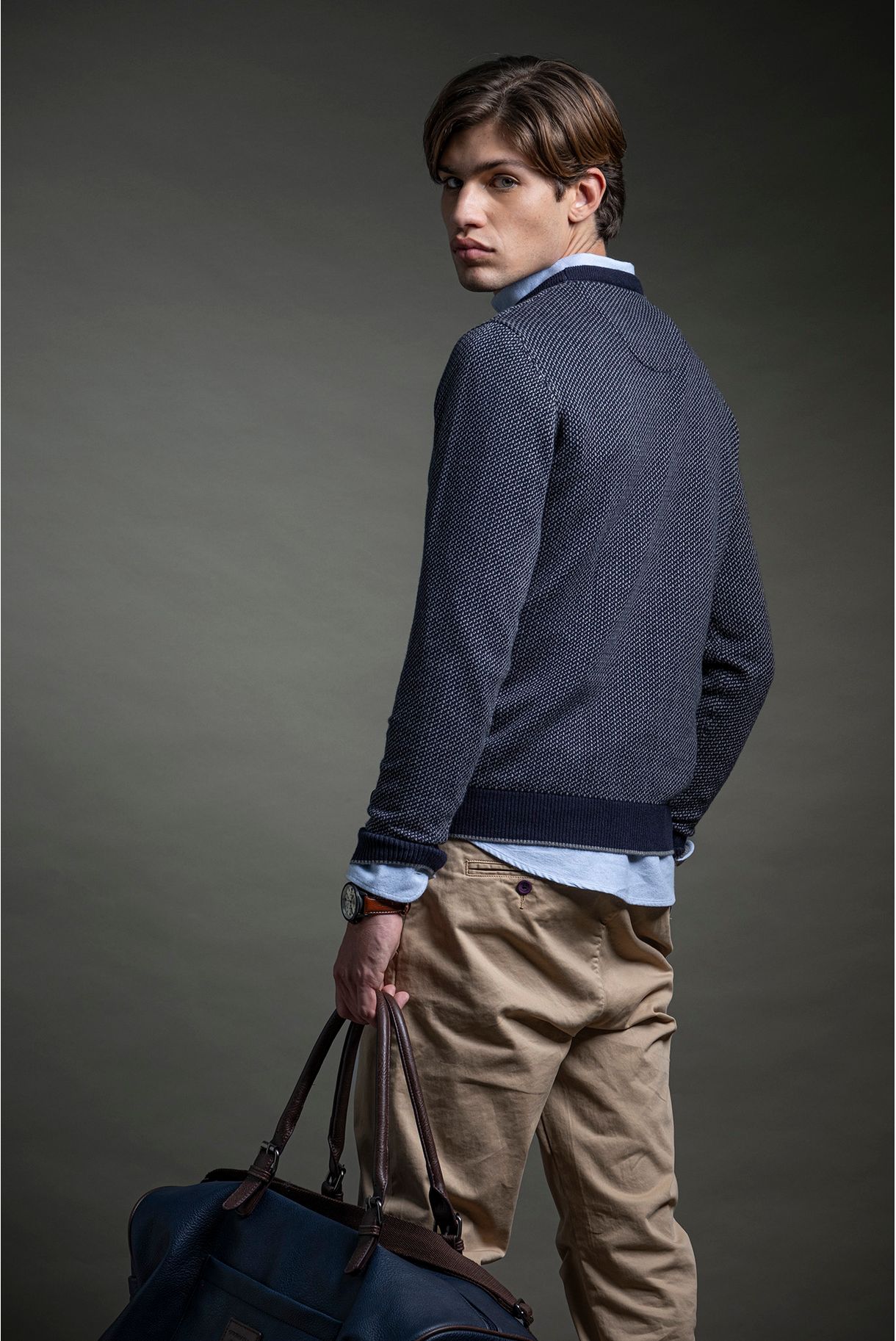 JACQUARD ROUND NECK SWEATER