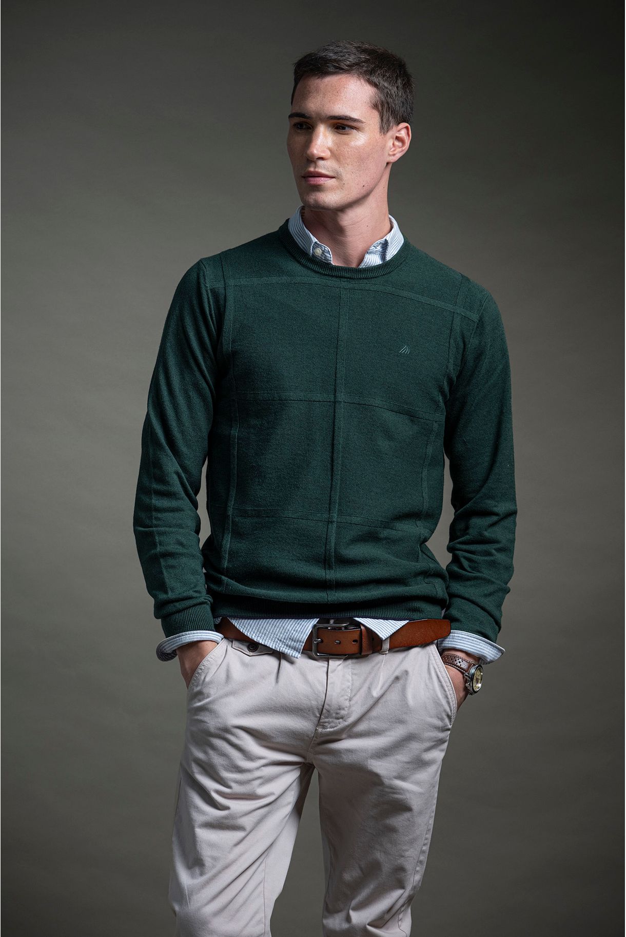 U-NECK JACQUARD SWEATER