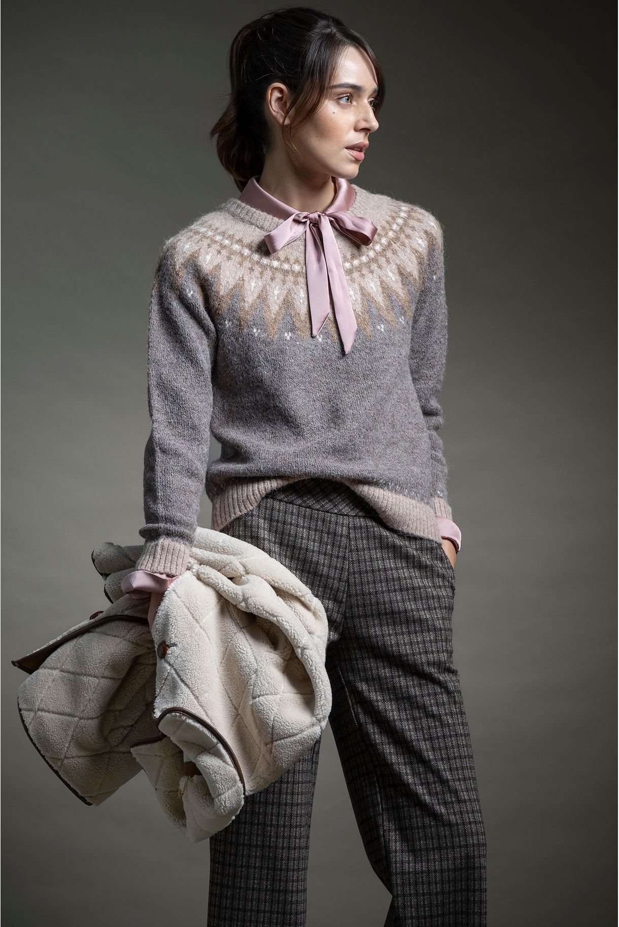 CAMISOLA DE MALHA EM JACQUARD