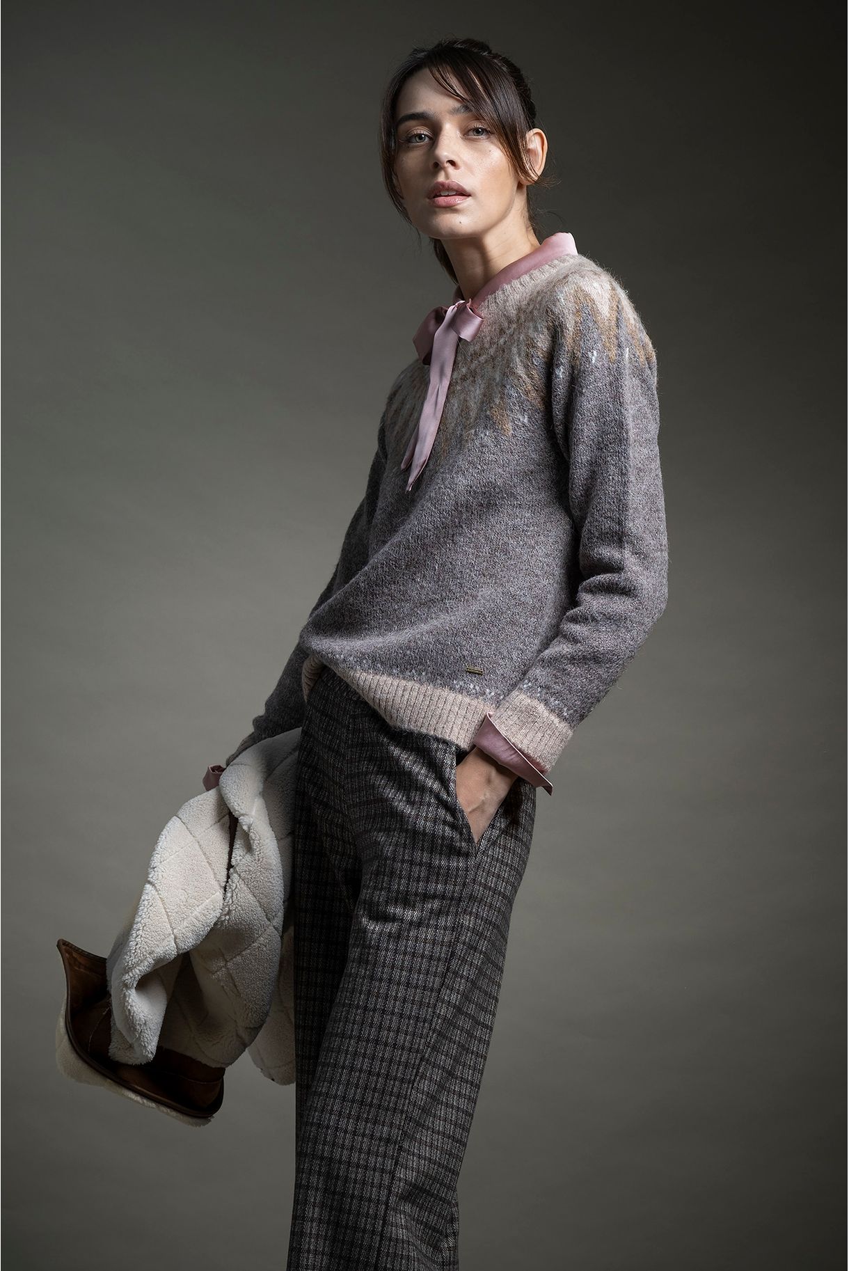 CAMISOLA DE MALHA EM JACQUARD
