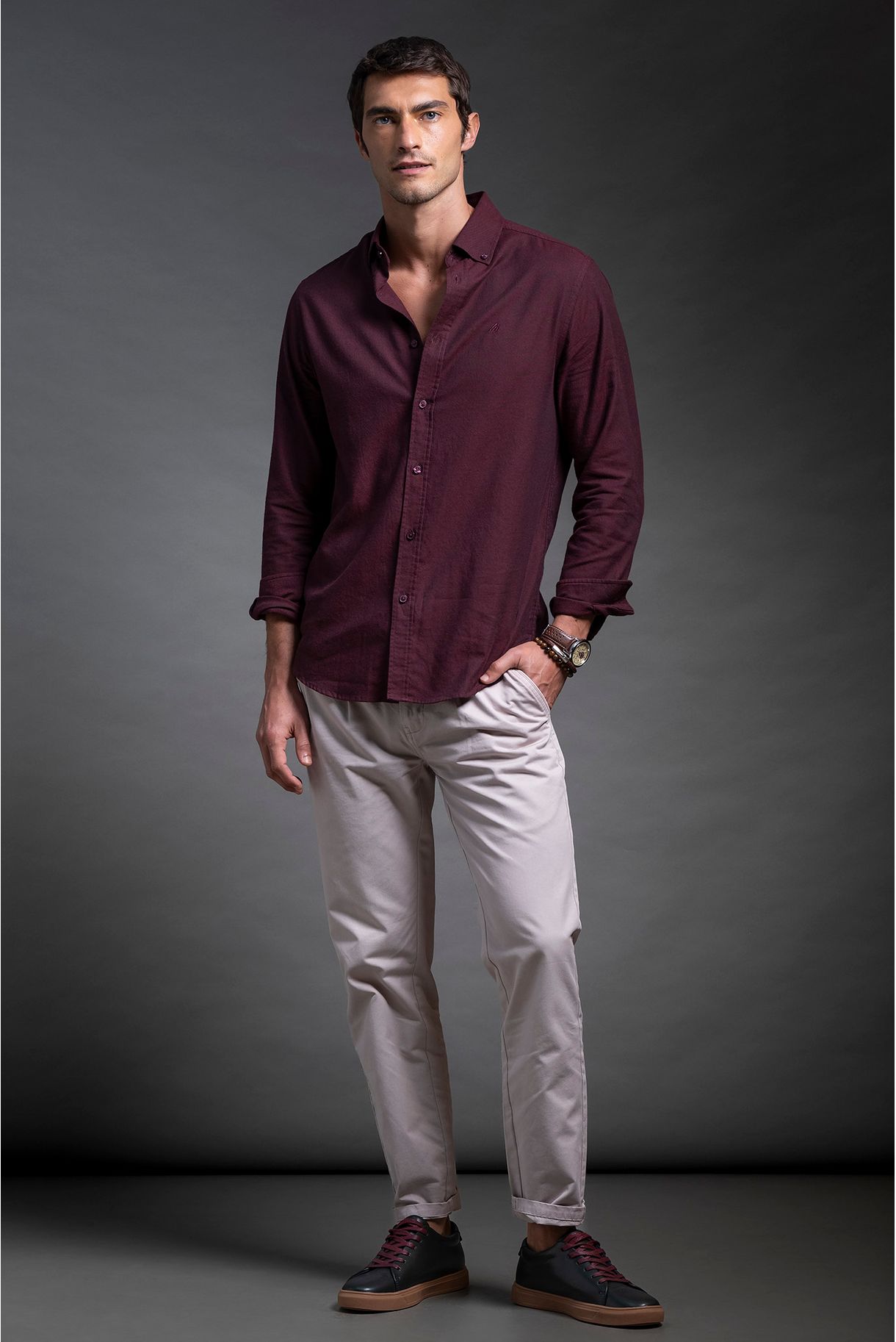CAMISA BÁSICA SARJA MELANGE