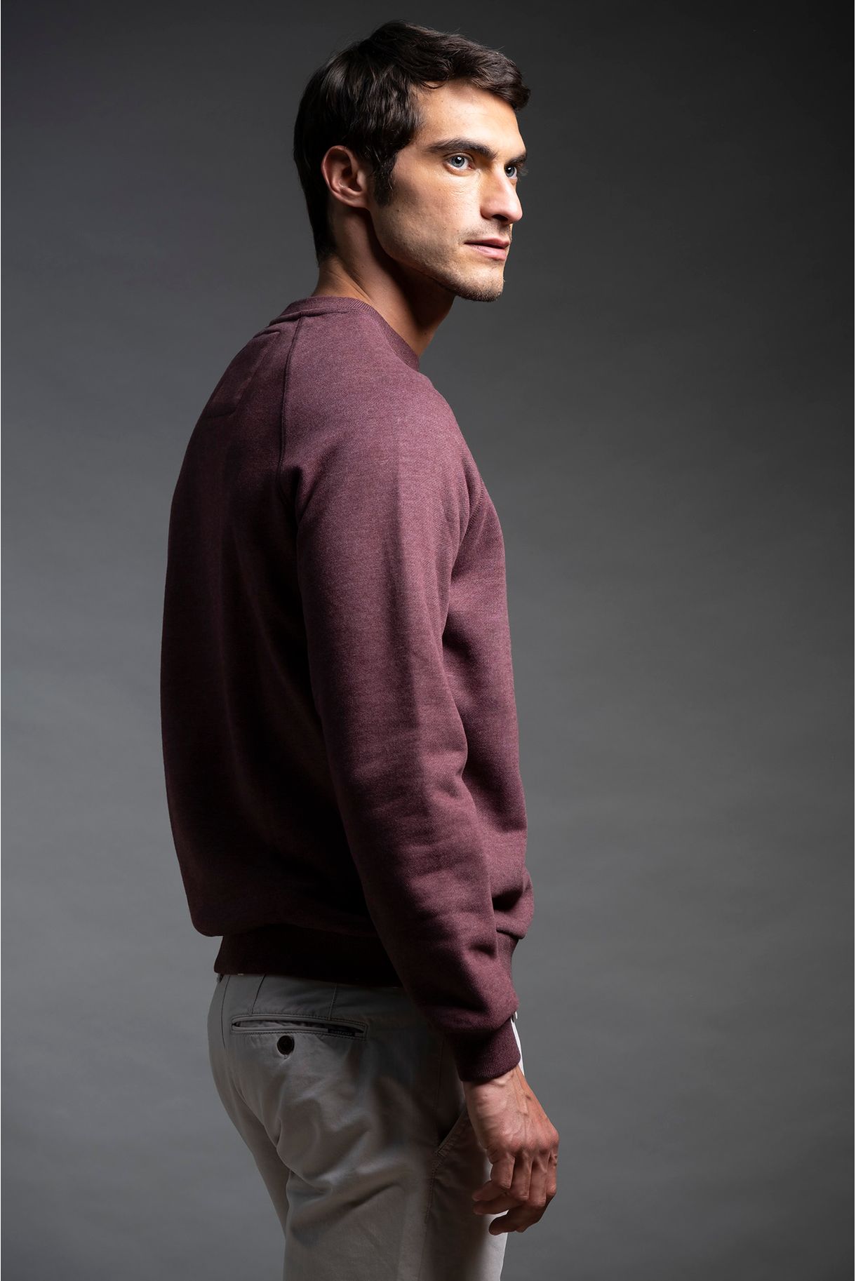 SWEATSHIRT DECOTE U EM MELANGE