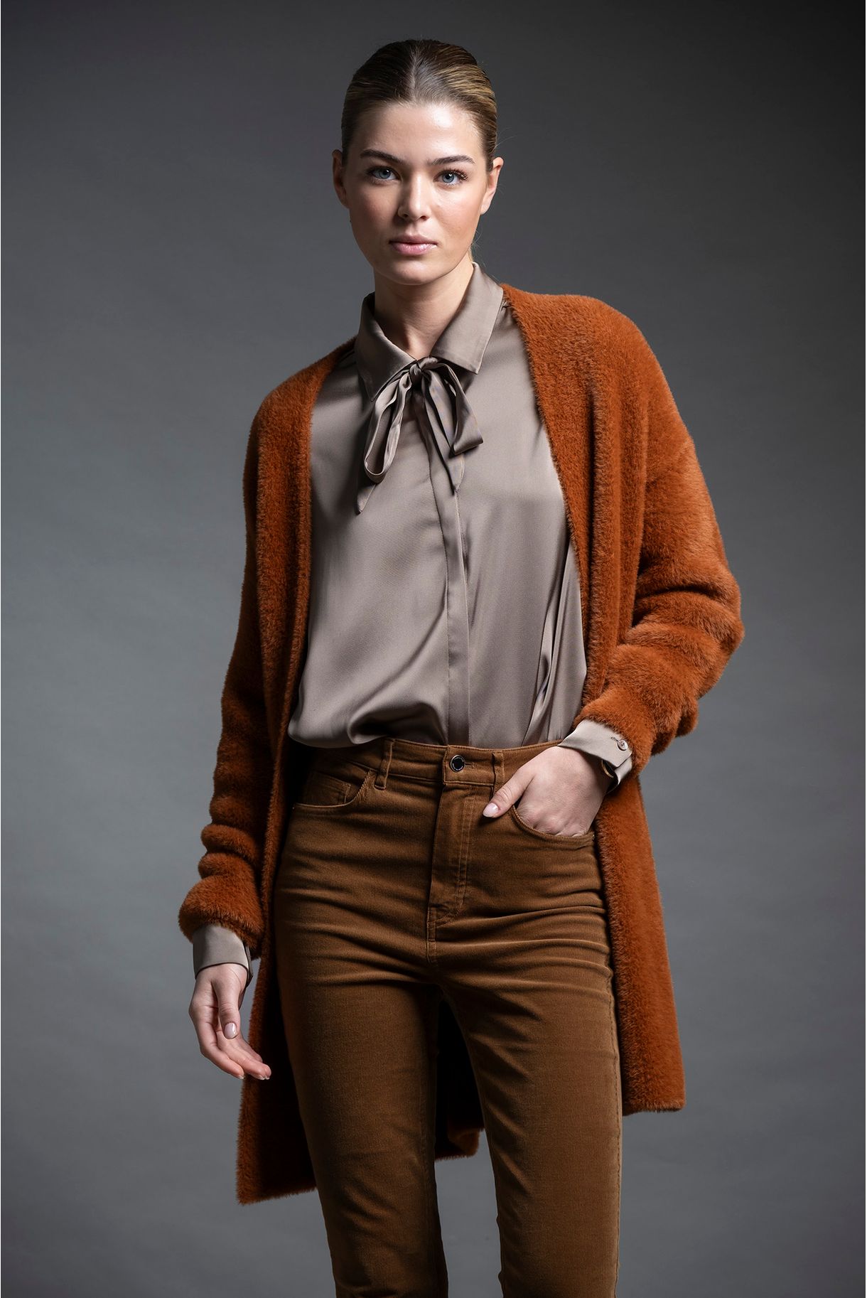 KNIT COAT WITH FUR