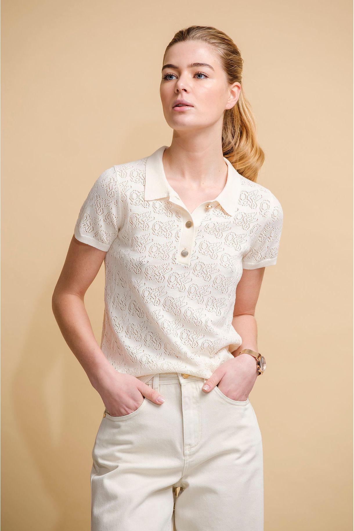 POLO EM MALHA JACQUARD