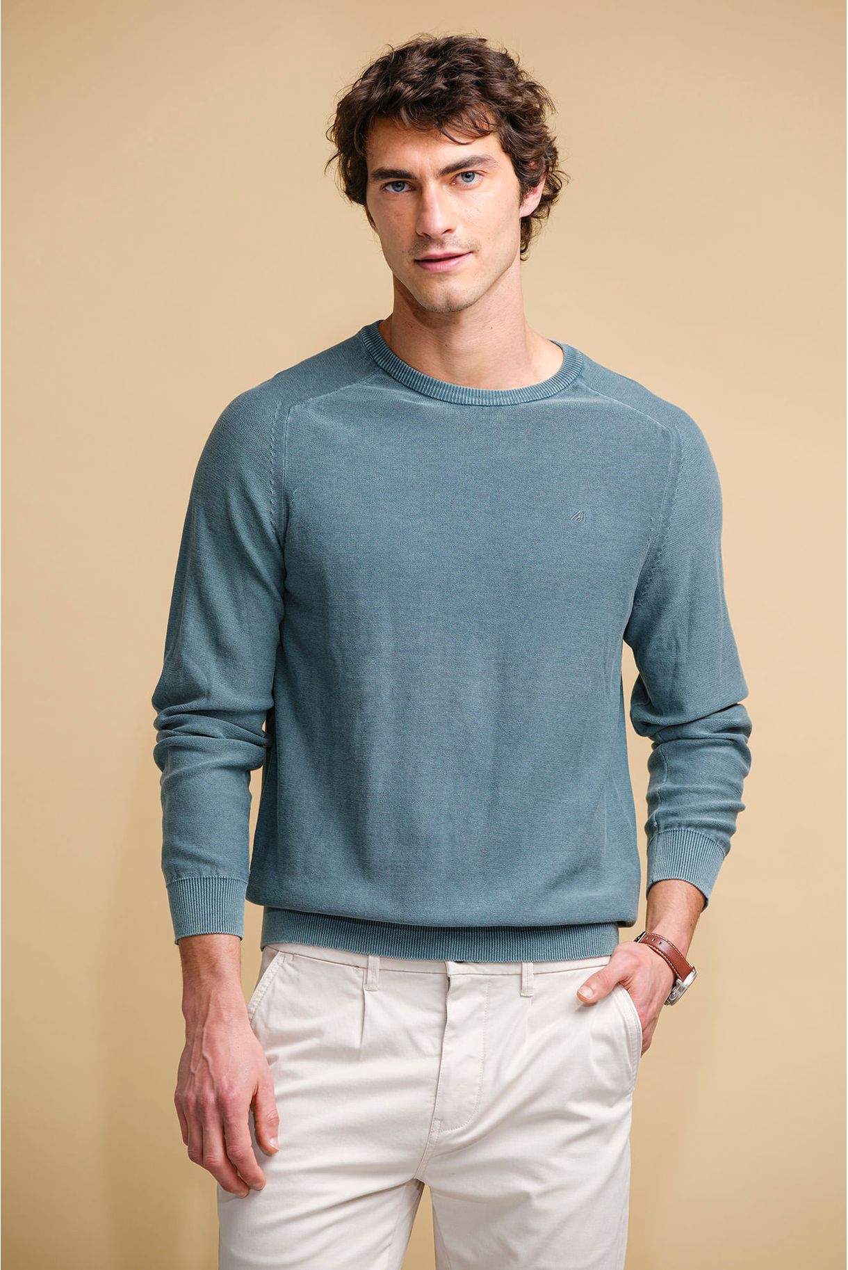 CAMISOLA DECOTE REDONDO COM EFEITO LAVADO