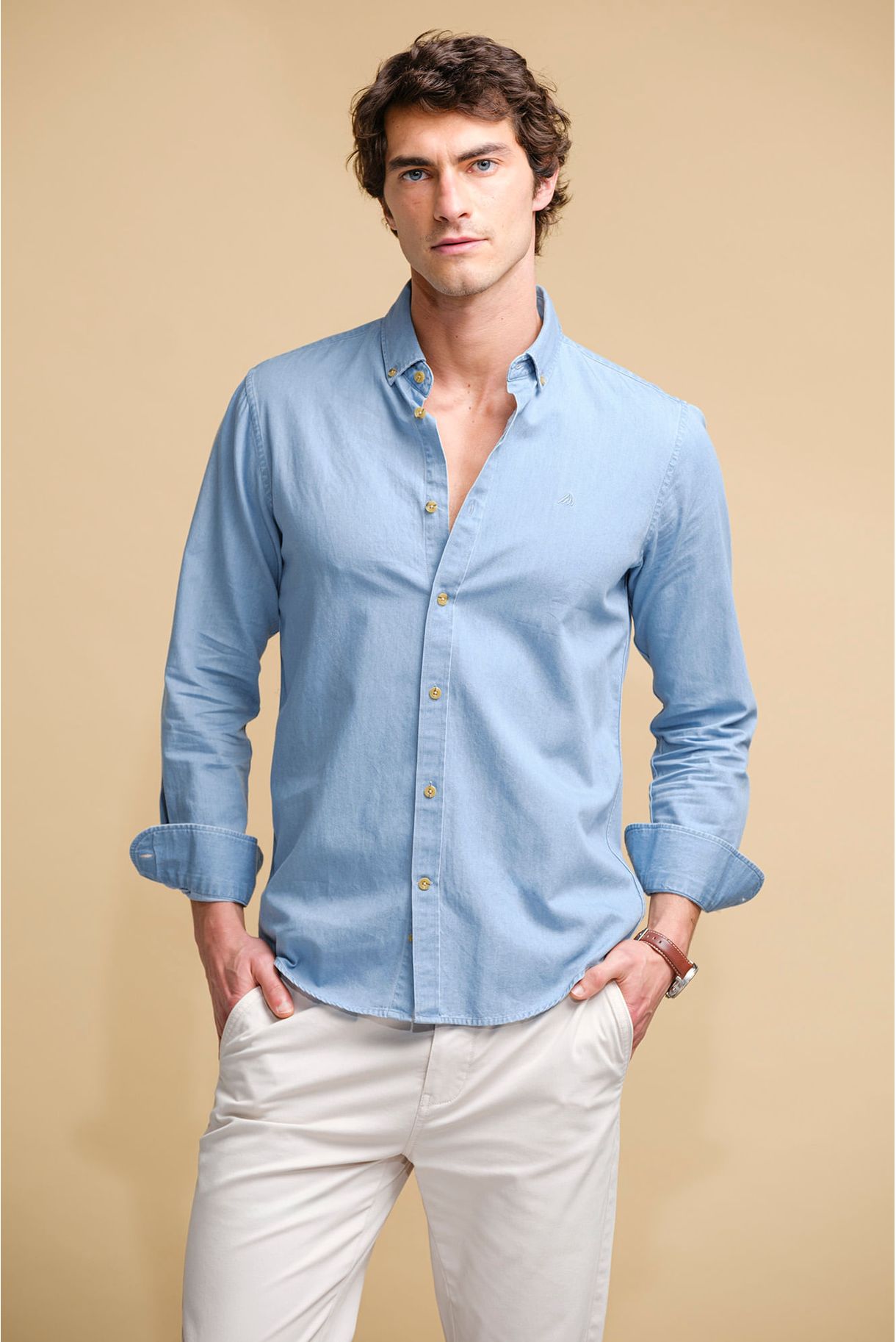 SLIM FIT SHIRT IN LIGHT DENIM
