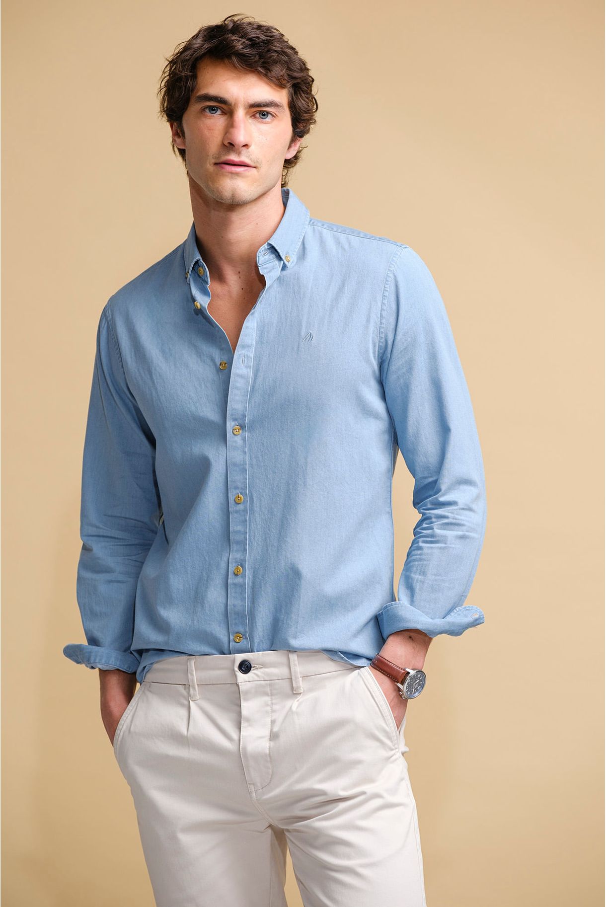 SLIM FIT SHIRT IN LIGHT DENIM