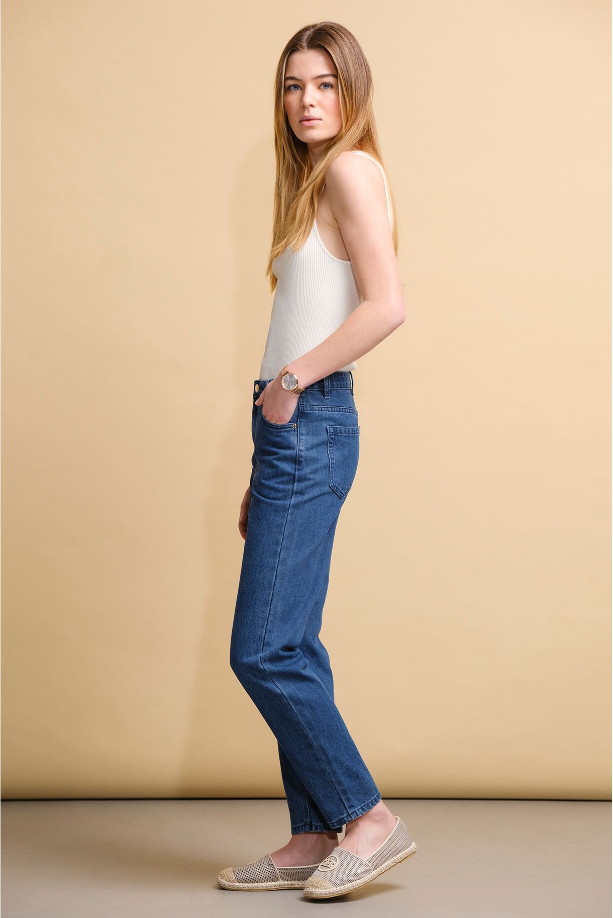 CALÇAS DENIM MOM FIT