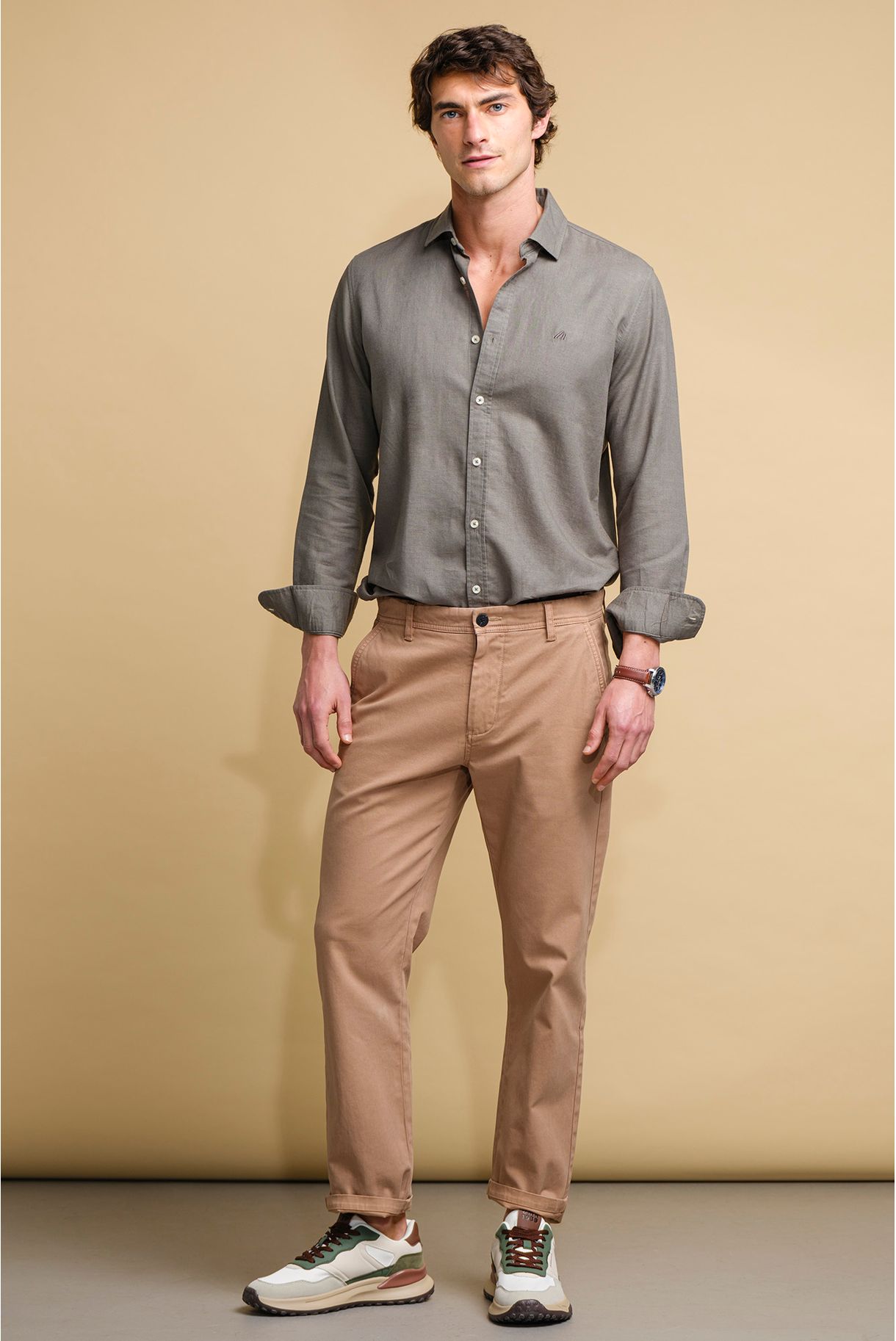 BASIC COTTON AND LINEN SHIRT
