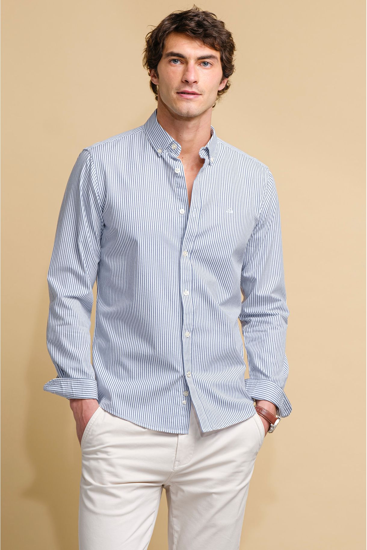CAMISA ÀS RISCAS SLIM FIT