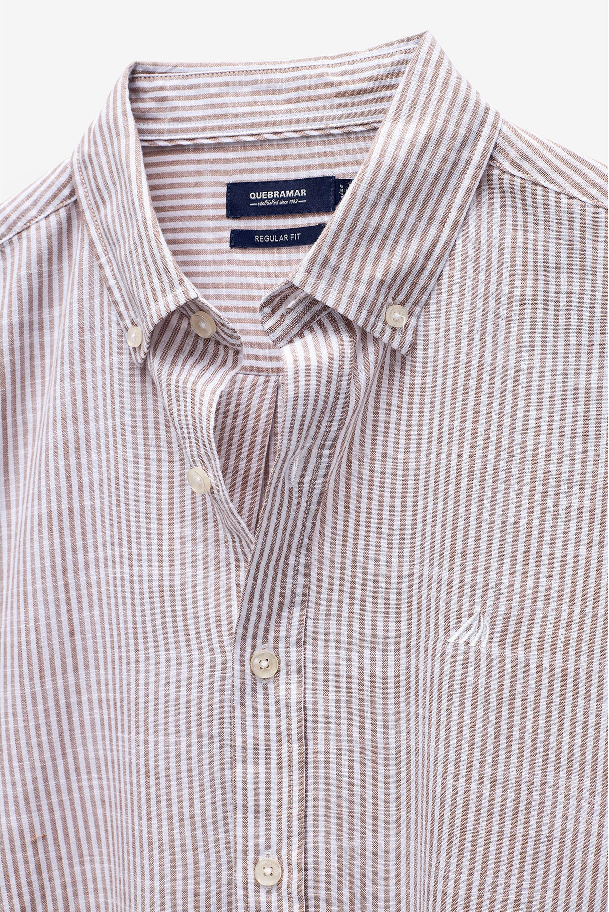 CAMISA ÀS RISCAS REGULAR FIT SLUB