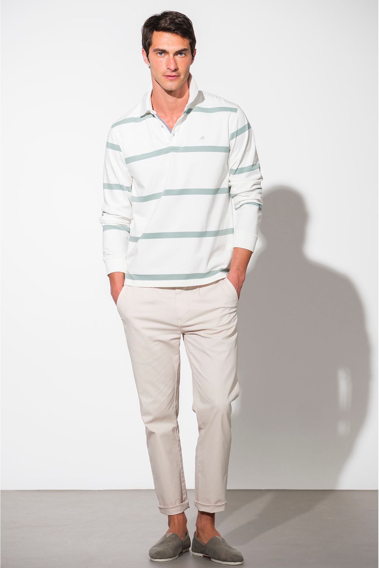 POLO JERSEY COM RISCAS