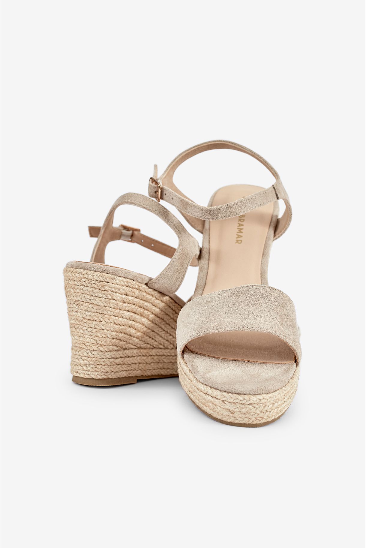 SANDÁLIAS DE SALTO COM CORDA EM SUEDE