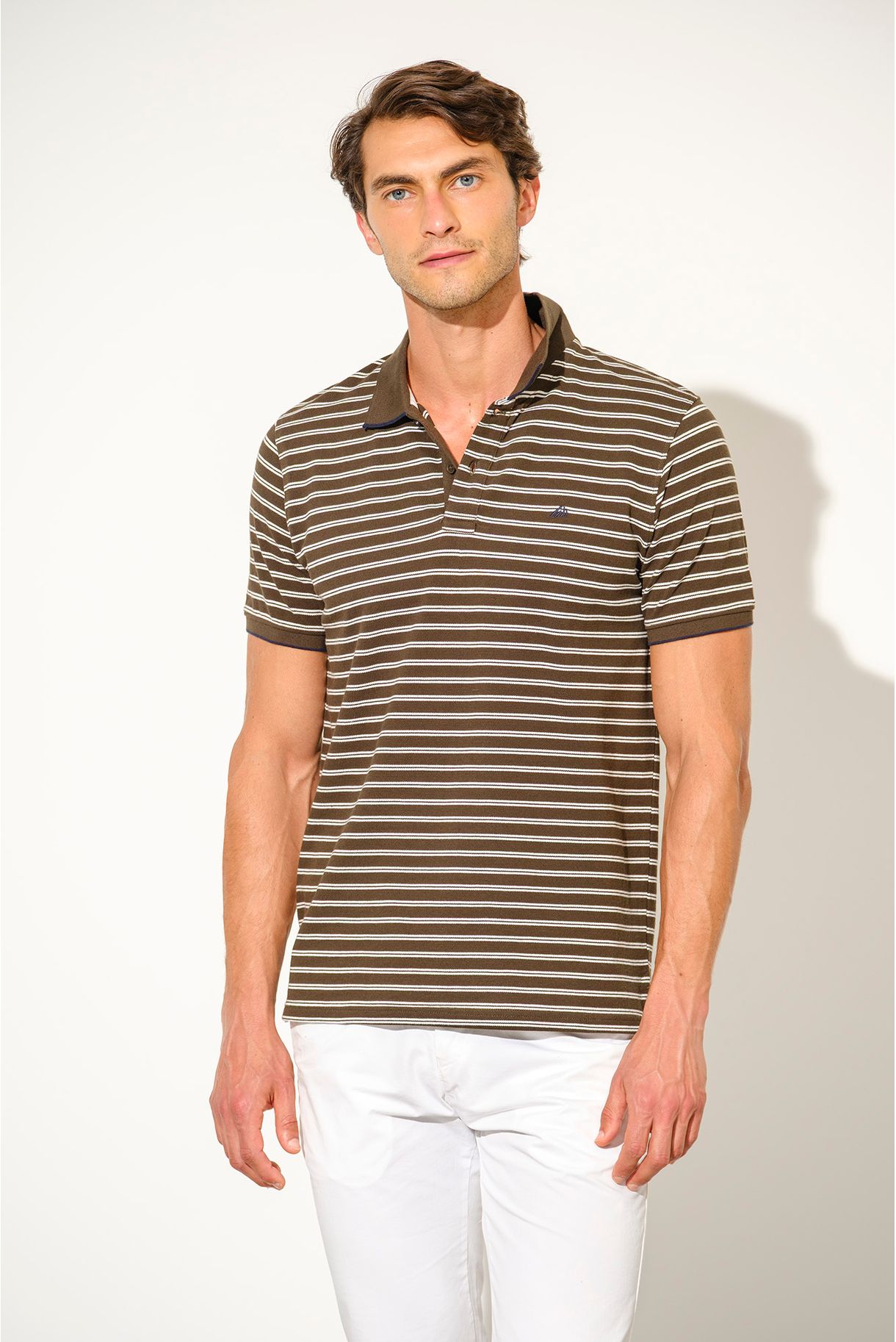 PIQUET POLO WITH STRIPE