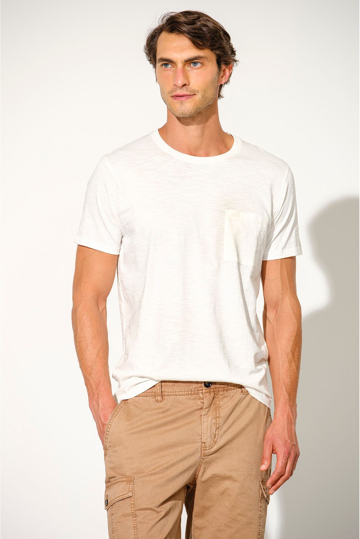 SLUB T SHIRT WITH POCKET