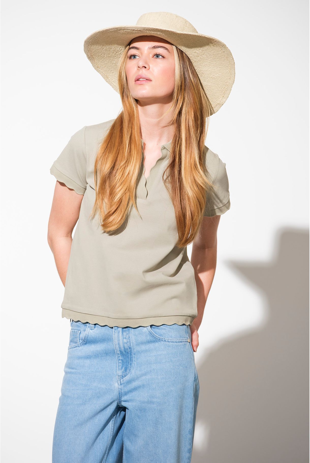 POLO SHIRT WITH WAVY CUFFS AND WAISTBAND