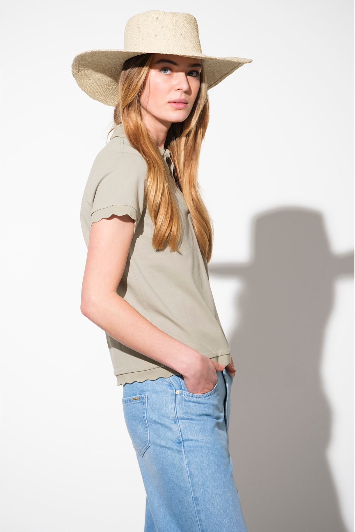 POLO SHIRT WITH WAVY CUFFS AND WAISTBAND